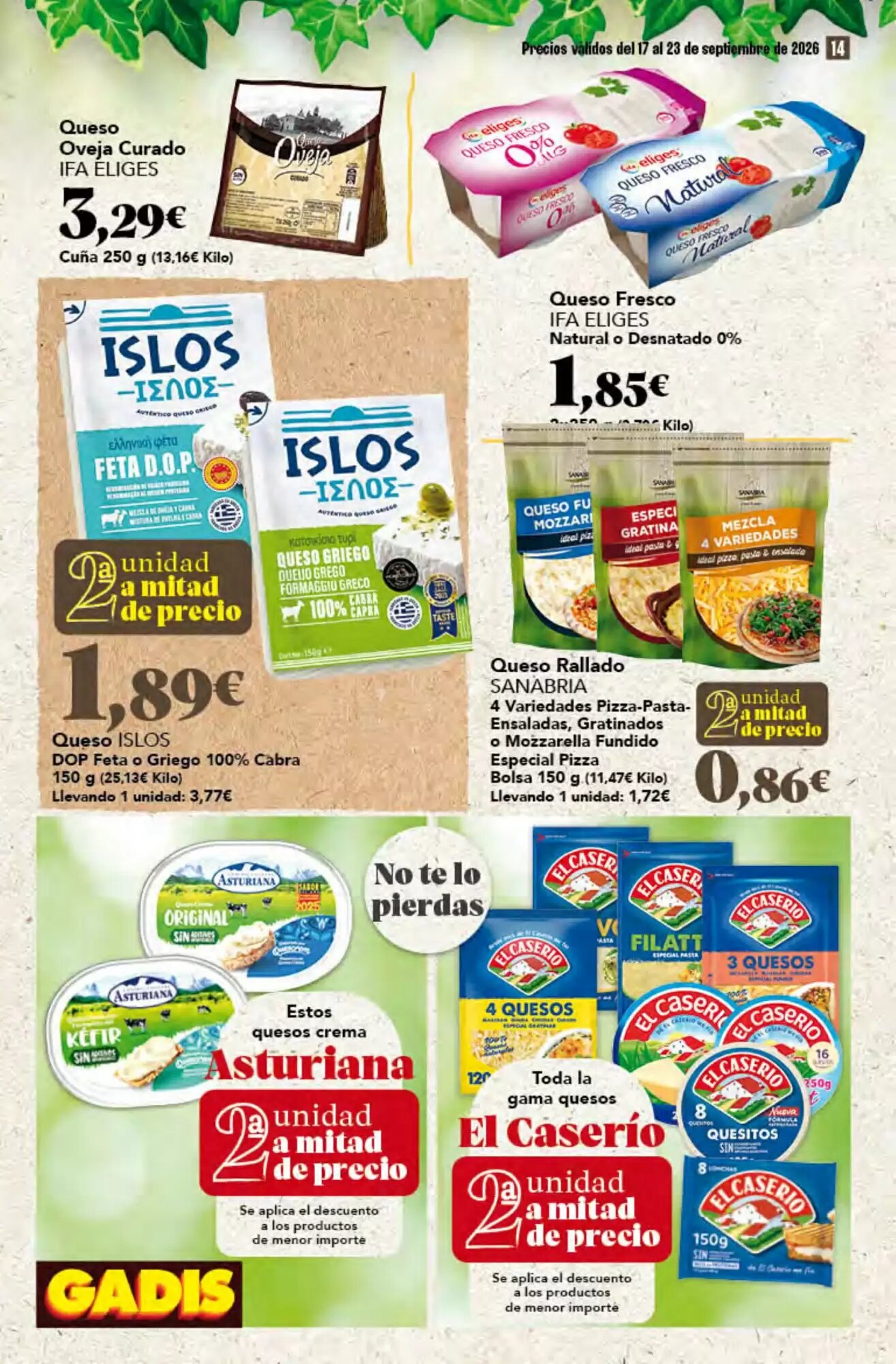 Folleto promocional de Gadis válido desde el 17/09/2026 - Página 14.