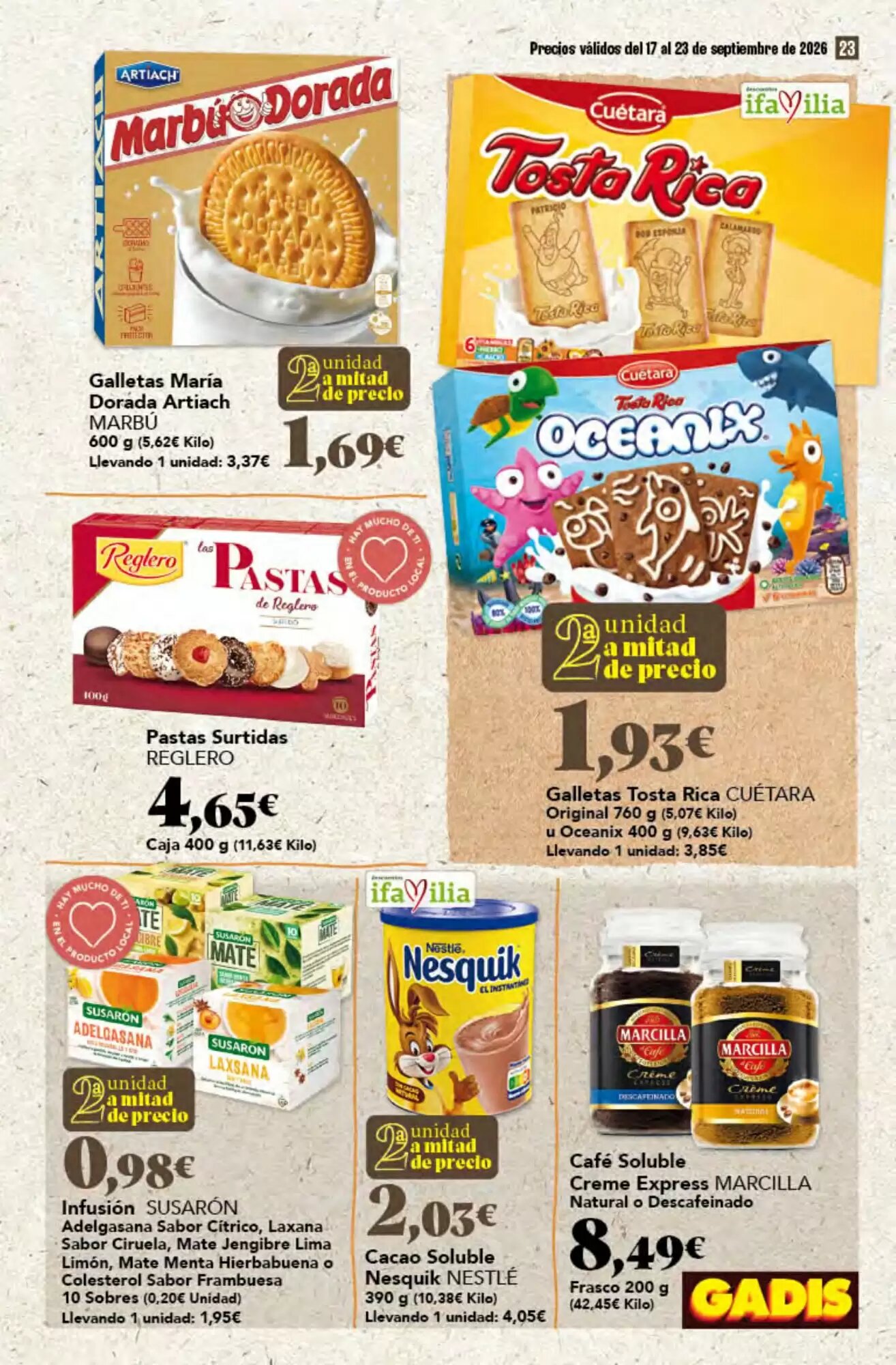 Folleto promocional de Gadis válido desde el 17/09/2026 - Página 23.