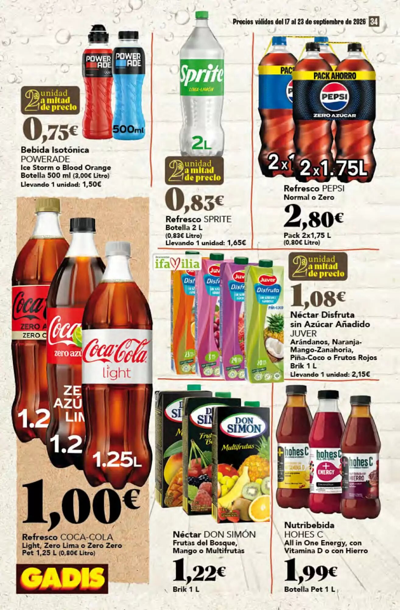 Folleto promocional de Gadis válido desde el 17/09/2026 - Página 34.