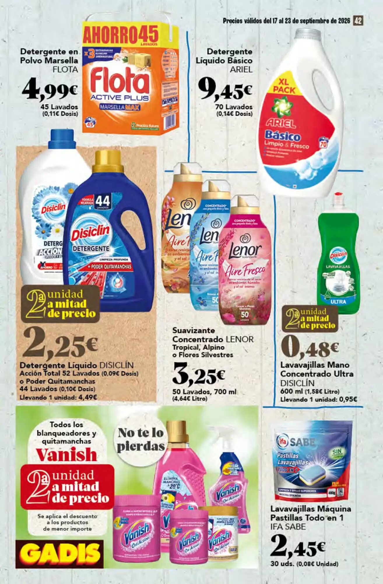Folleto promocional de Gadis válido desde el 17/09/2026 - Página 42.