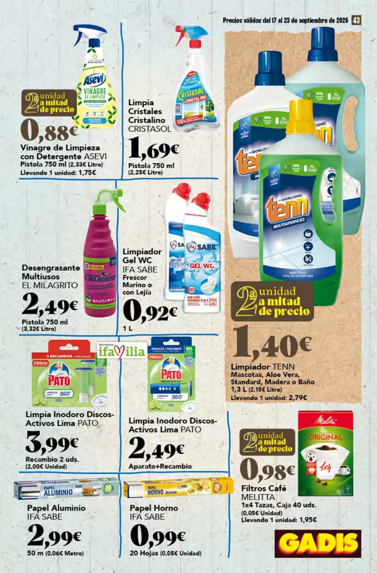 Folleto promocional de Gadis válido desde el 17/09/2026 - Página 43.