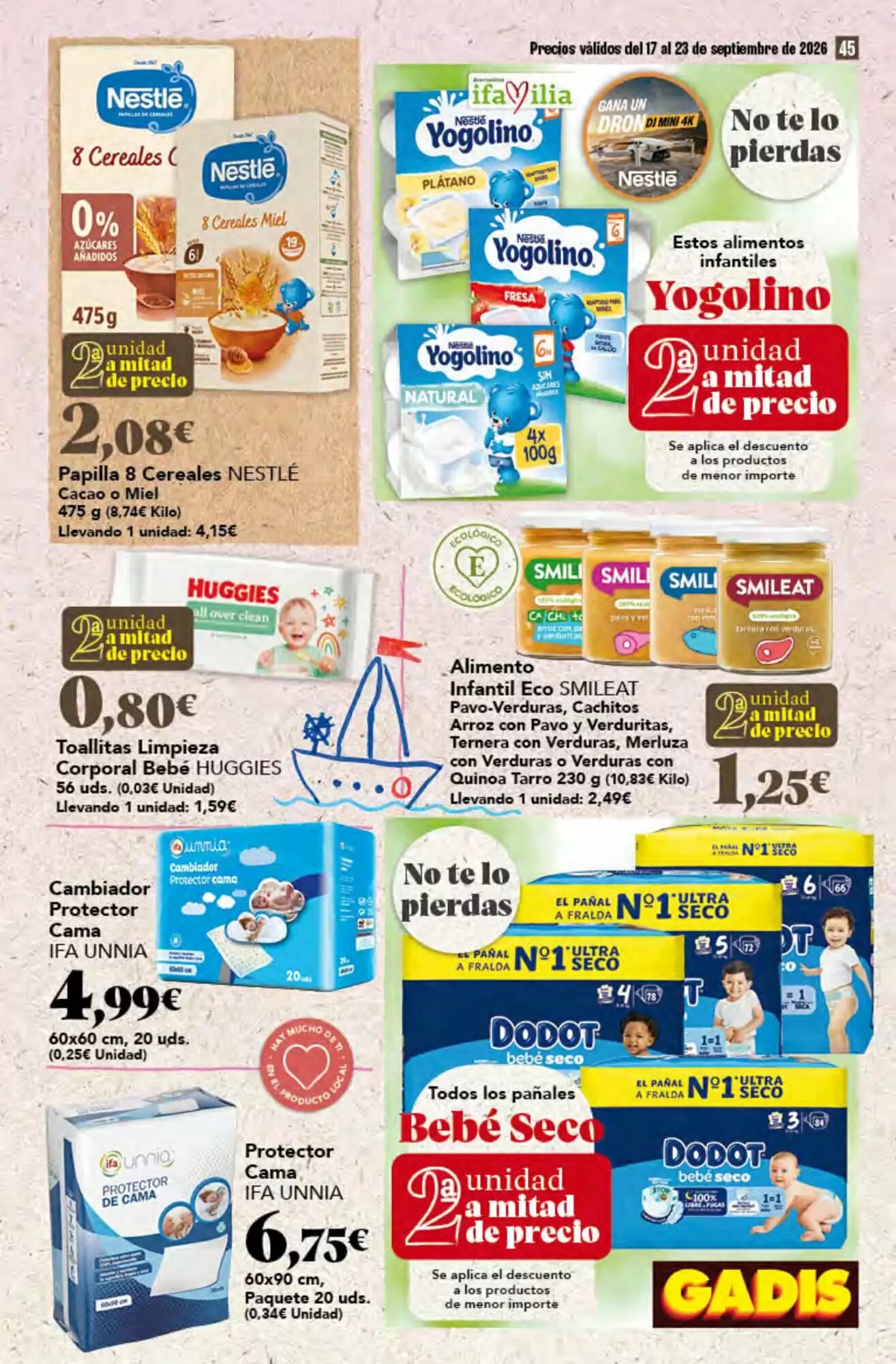 Folleto promocional de Gadis válido desde el 17/09/2026 - Página 45.