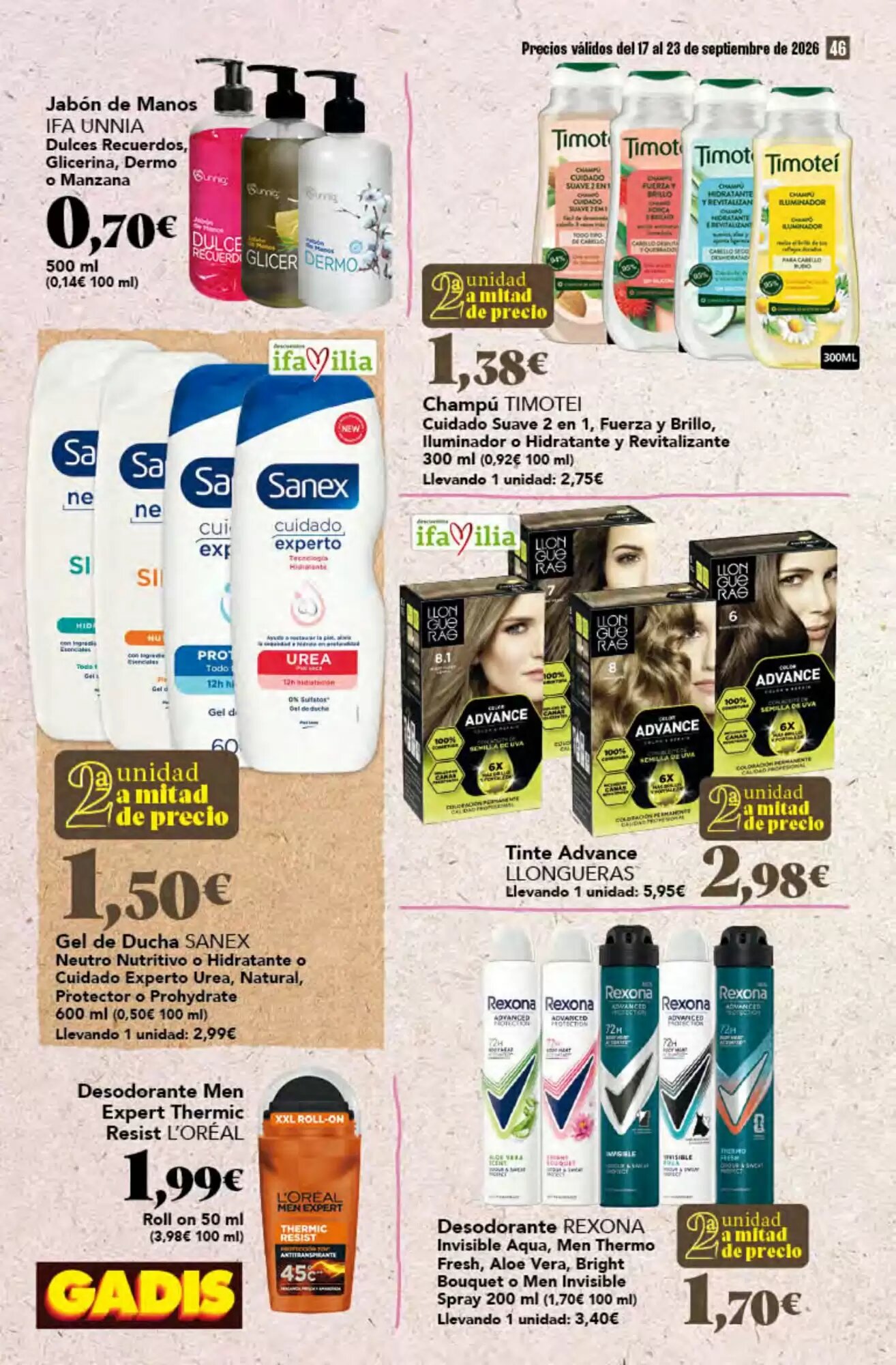 Folleto promocional de Gadis válido desde el 17/09/2026 - Página 46.