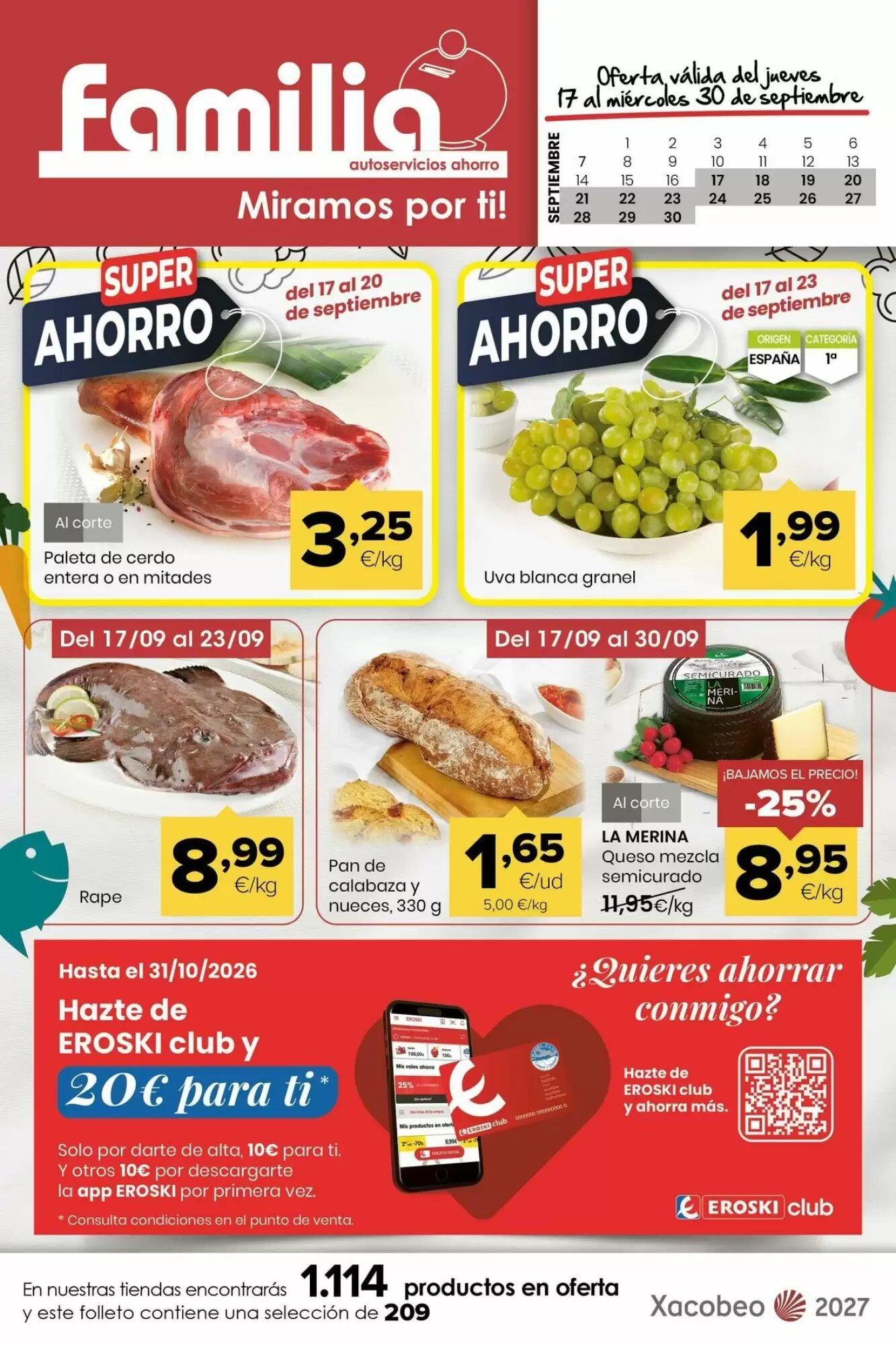 Folleto promocional de Autoservicios Familia válido desde el 17/09/2026 - Página 1.