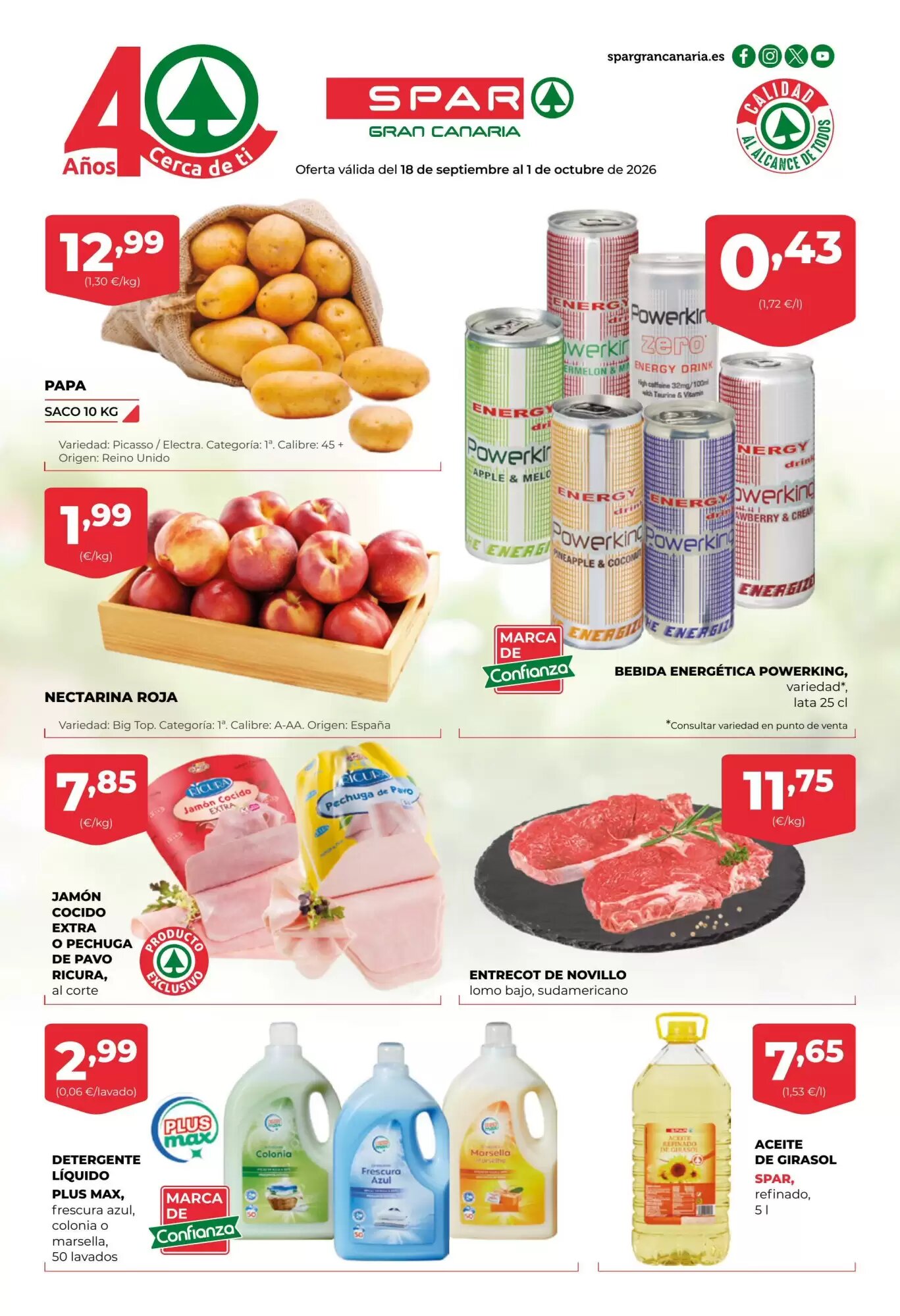 Folleto promocional de SPAR Gran Canaria válido desde el 18/09/2026 - Página 1.