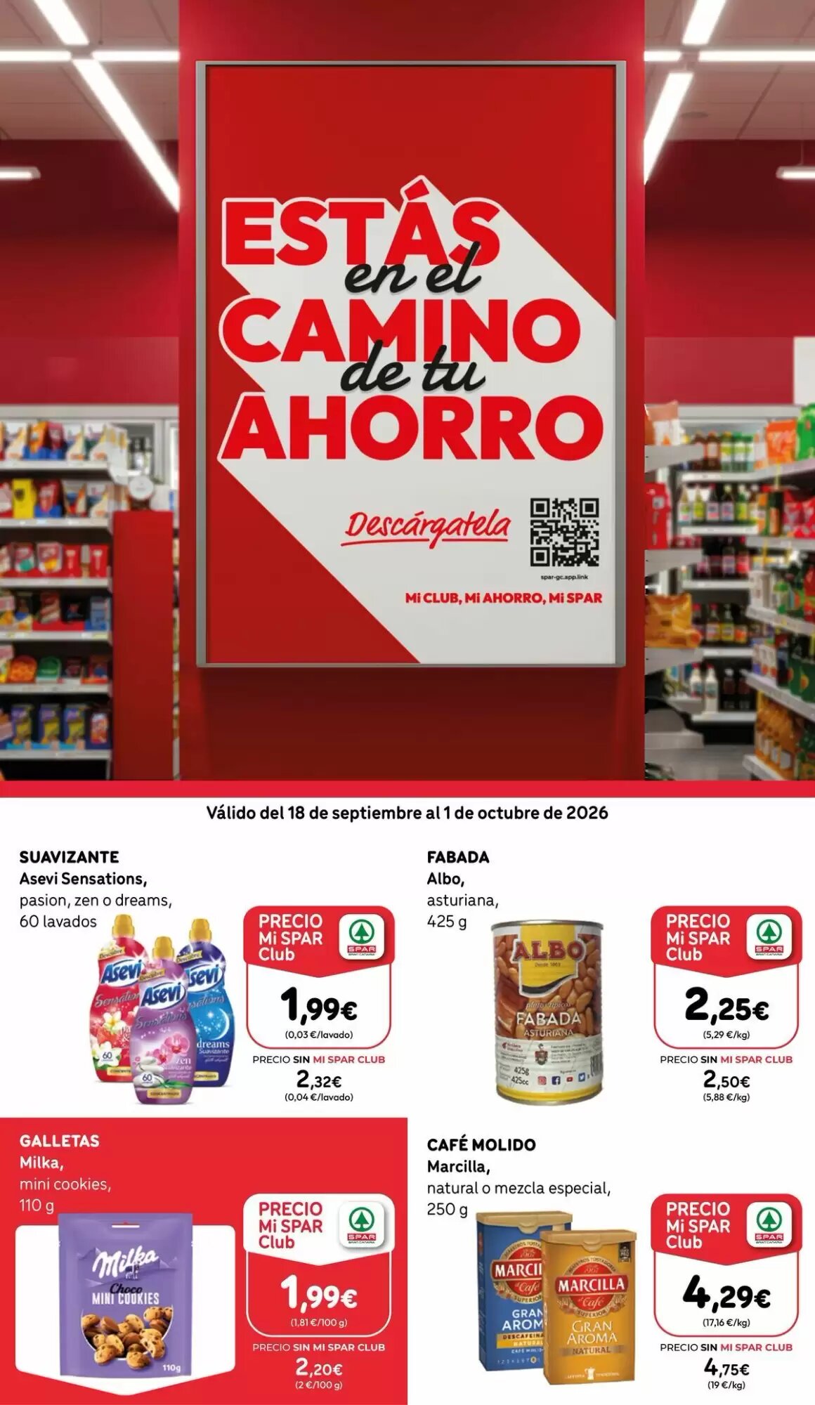 Folleto promocional de SPAR Gran Canaria válido desde el 18/09/2026 - Página 1.