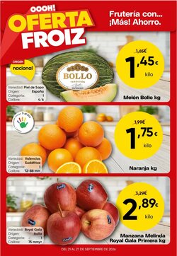 Folleto promocional de FROIZ válido desde el 21/09/2026