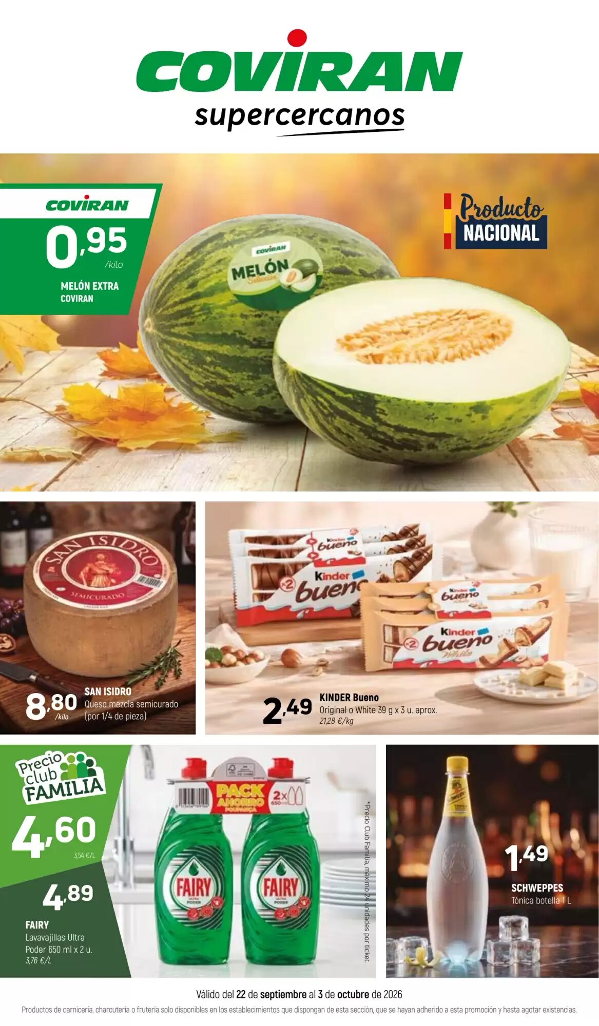 Folleto promocional de Coviran válido desde el 22/09/2026 - Página 1.