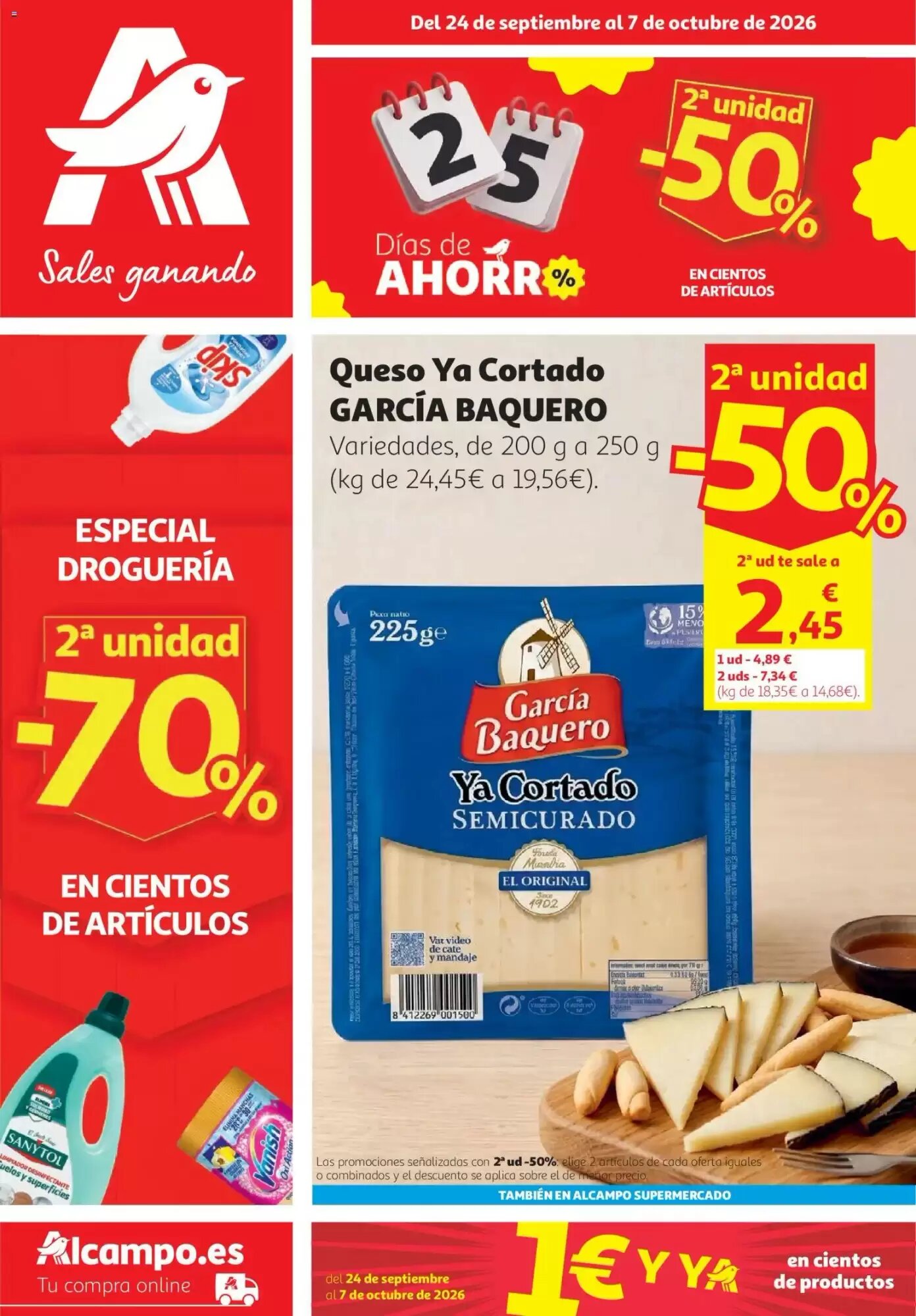 Folleto promocional de Alcampo válido desde el 24/09/2026 - Página 1.