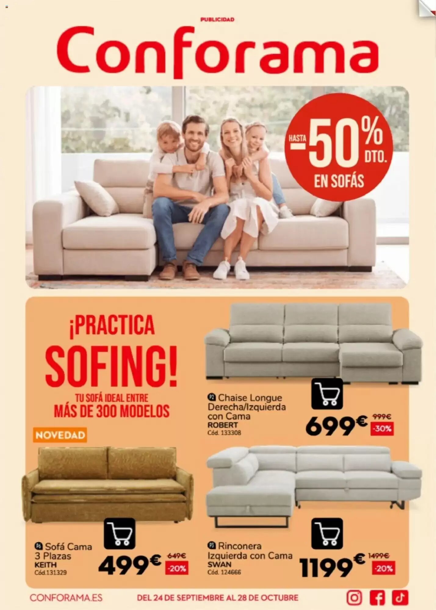 Folleto promocional de Conforama válido desde el 24/09/2026 - Página 1.