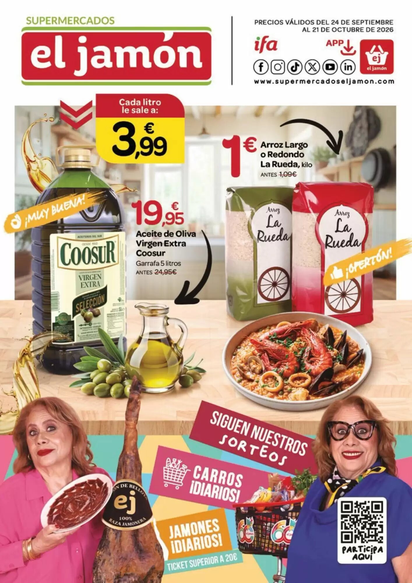 Folleto promocional de Supermercados El Jamón válido desde el 24/09/2026 - Página 1.