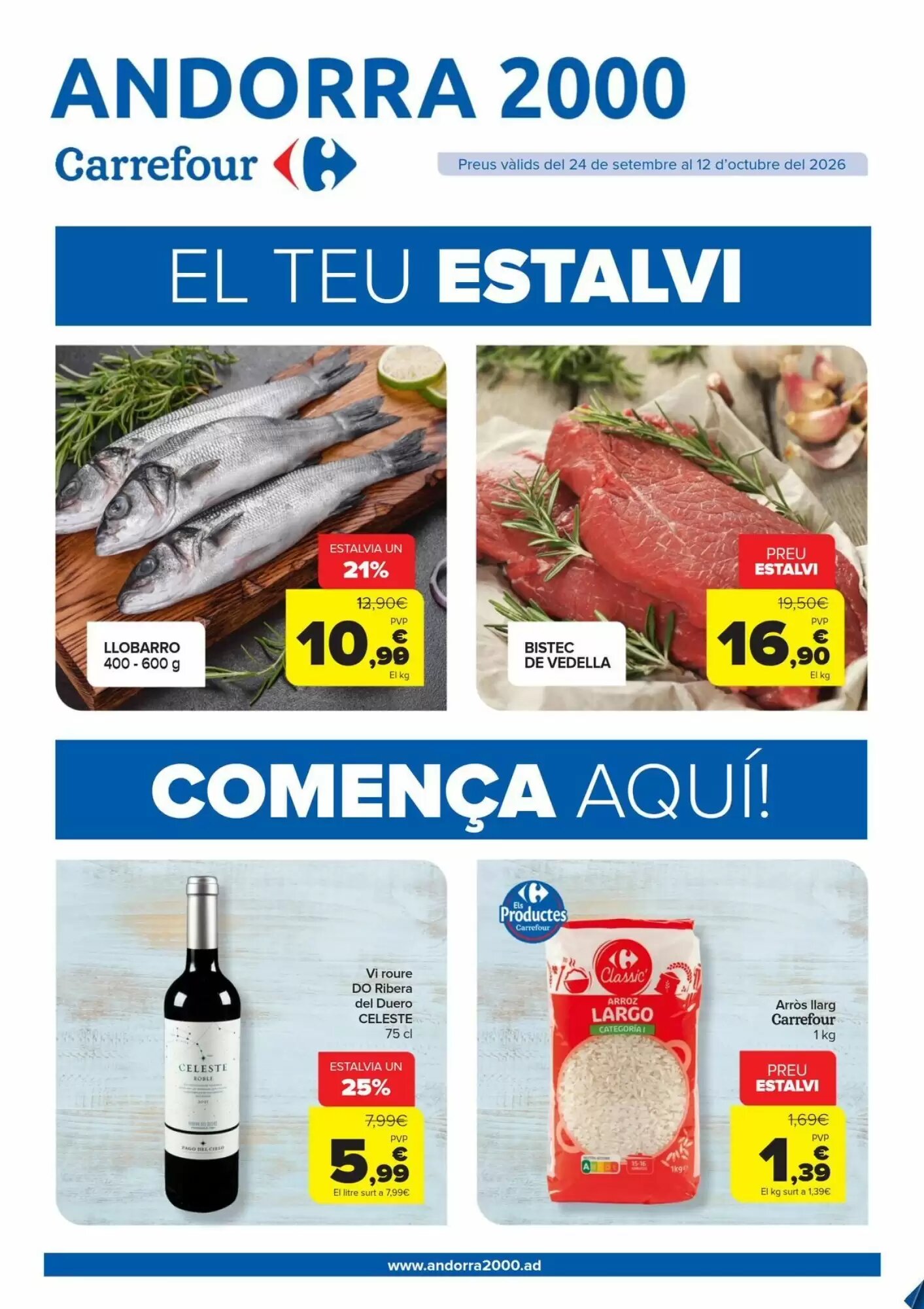Folleto promocional de Andorra 2000 válido desde el 24/09/2026 - Página 1.
