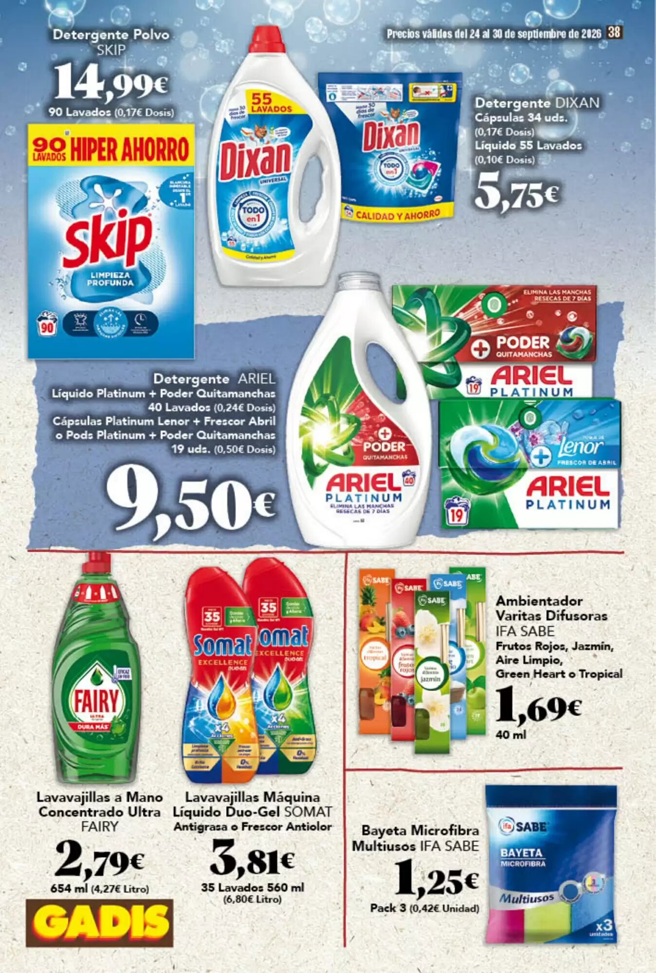 Folleto promocional de Gadis válido desde el 24/09/2026 - Página 38.