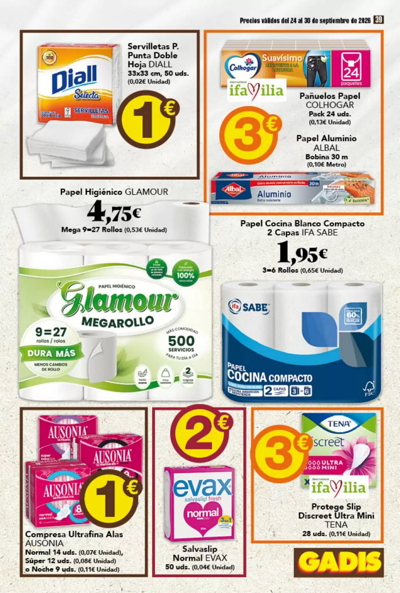 Folleto promocional de Gadis válido desde el 24/09/2026 - Página 39.