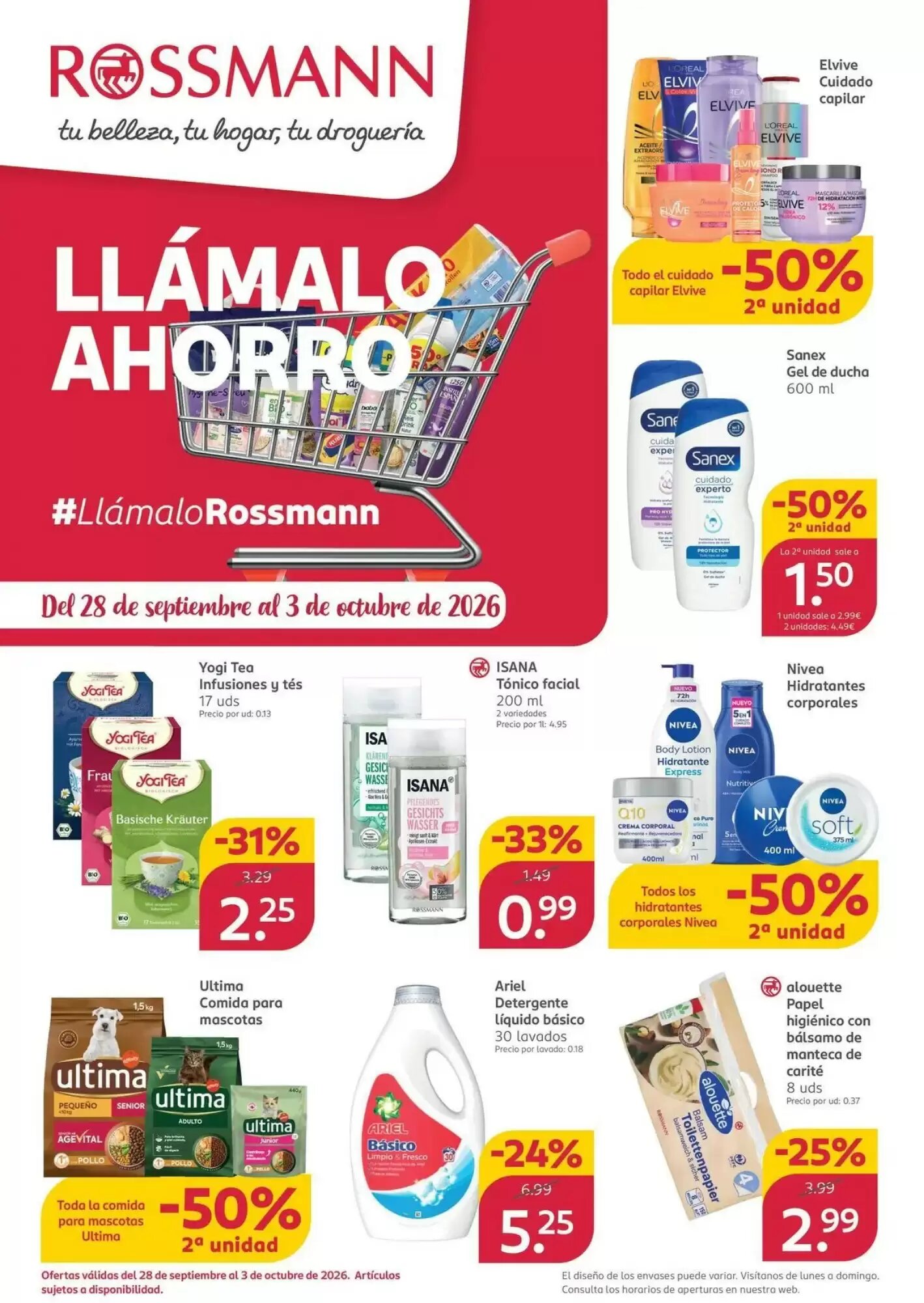Folleto promocional de Rossmann válido desde el 28/09/2026 - Página 1.