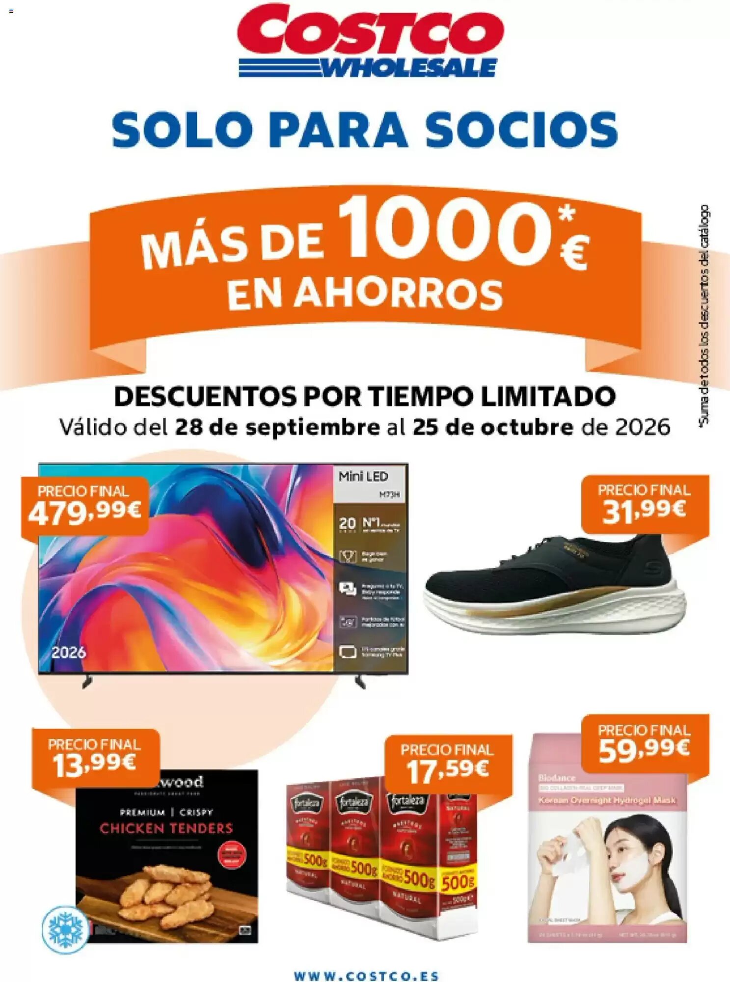 Folleto promocional de Costco válido desde el 28/09/2026 - Página 1.