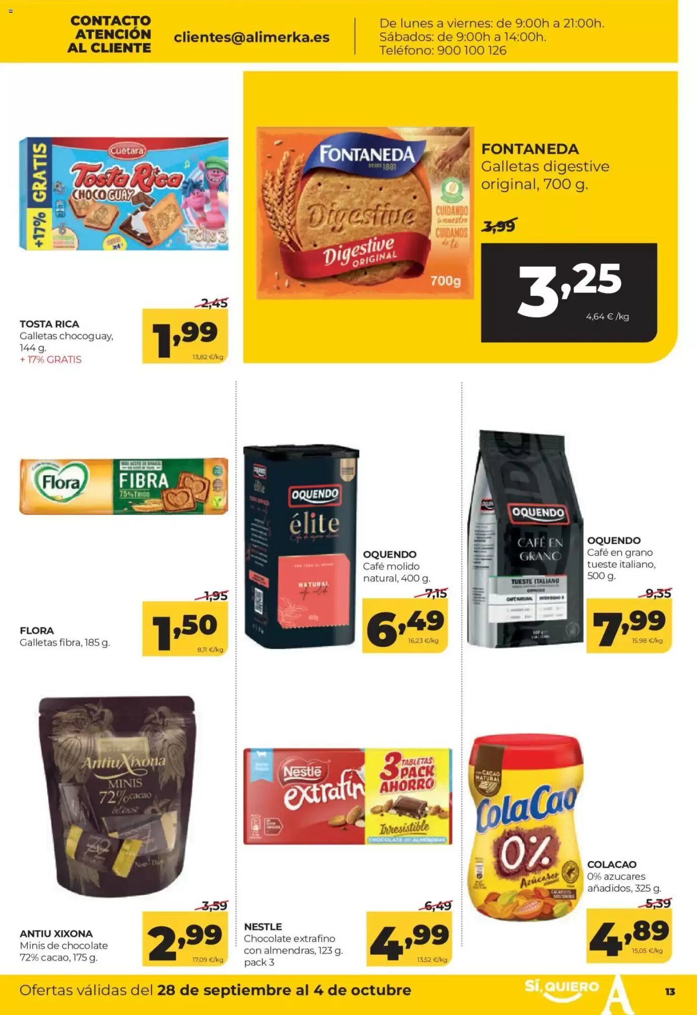 Folleto promocional de Alimerka válido desde el 28/09/2026 - Página 13.
