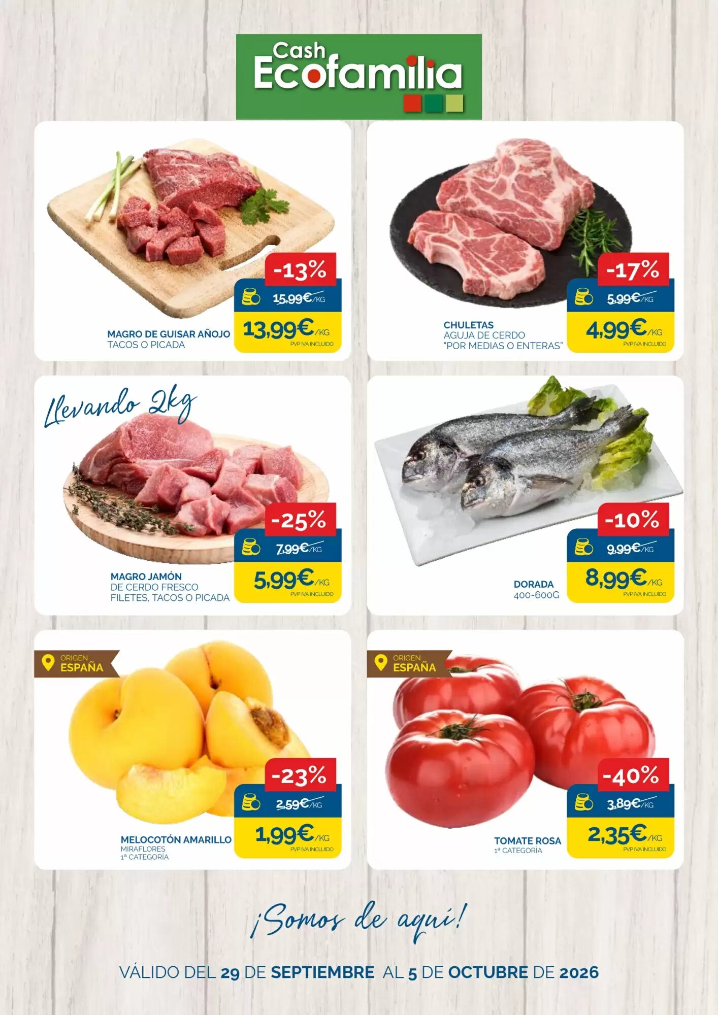 Folleto promocional de Cash Ecofamilia válido desde el 29/09/2026 - Página 1.