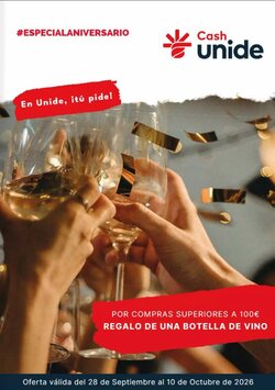 Folleto promocional de Cash Unide válido desde el 29/09/2026