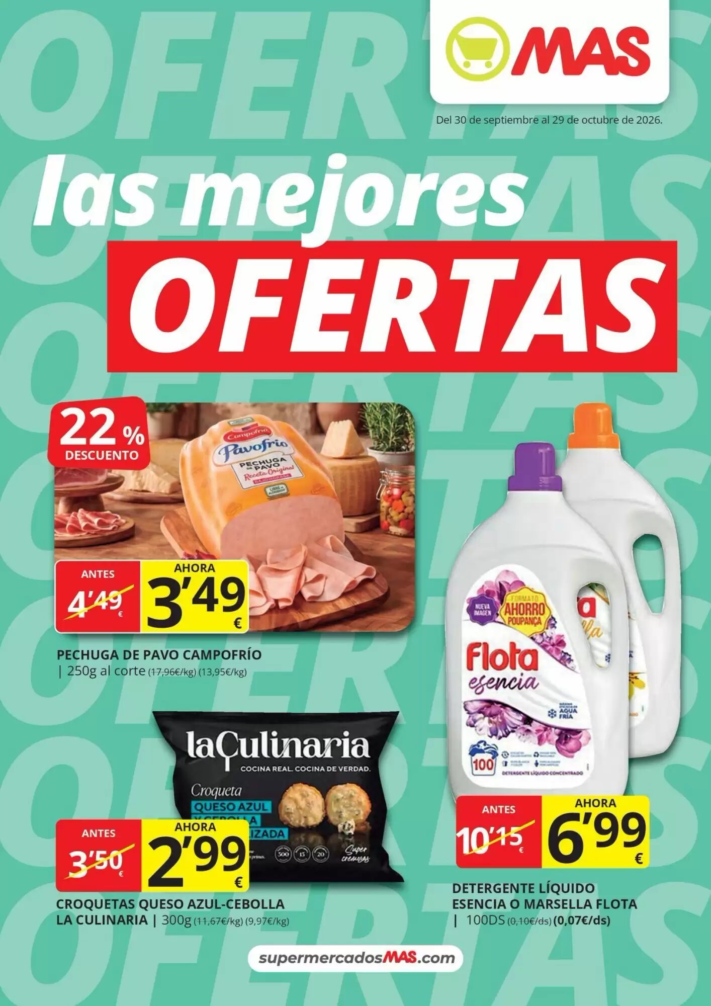 Folleto promocional de MAS válido desde el 30/09/2026 - Página 1.