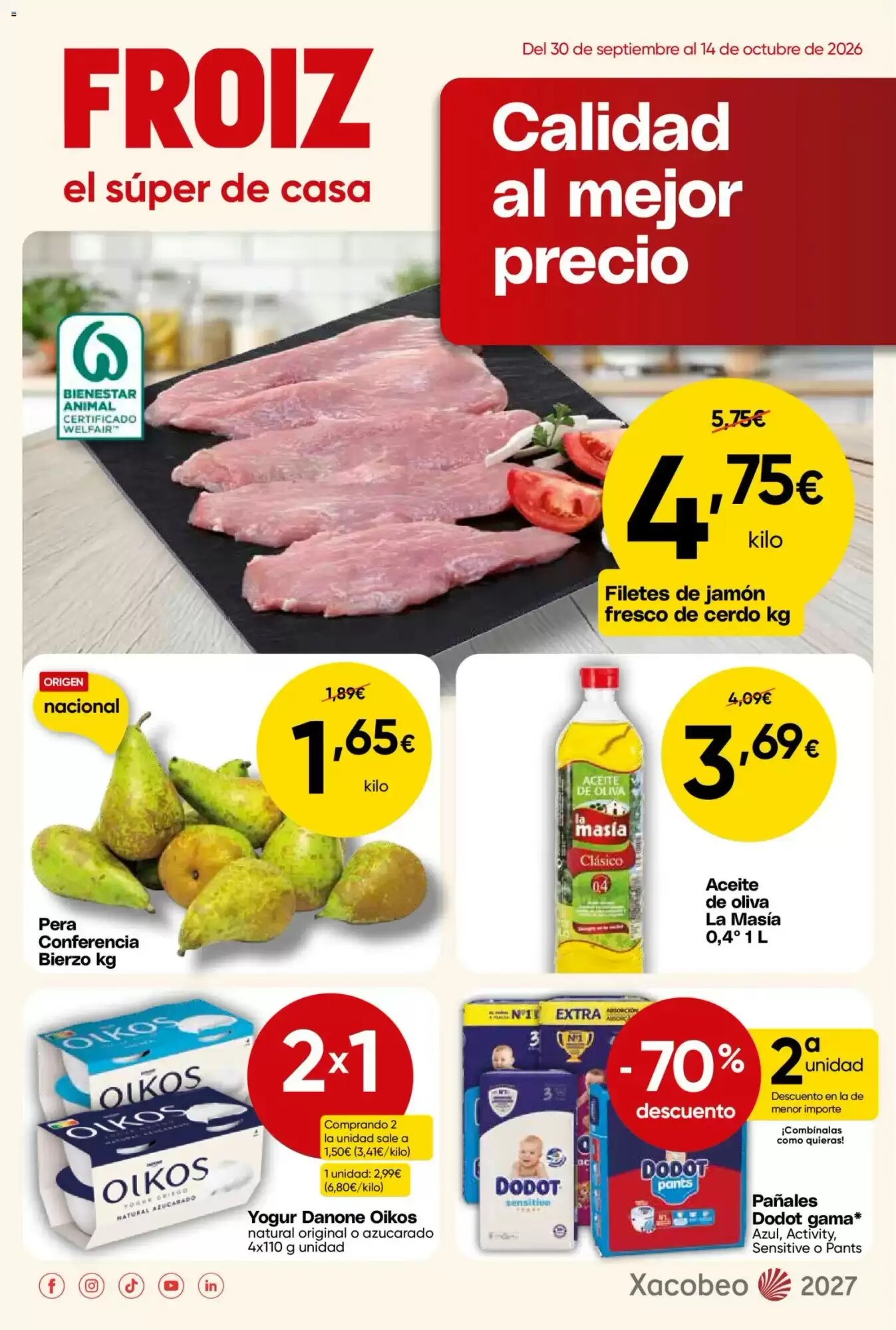 Folleto promocional de FROIZ válido desde el 30/09/2026 - Página 1.
