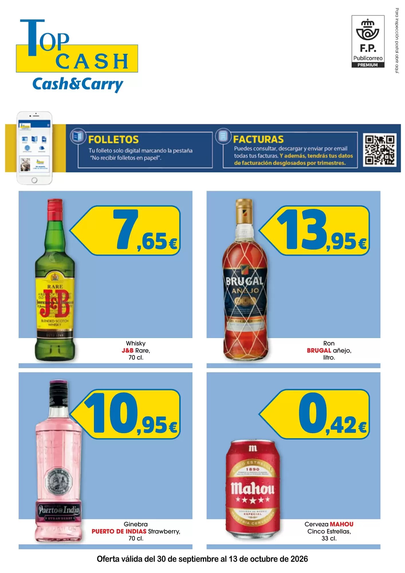 Folleto promocional de TOP Cash & Carry válido desde el 30/09/2026 - Página 1.