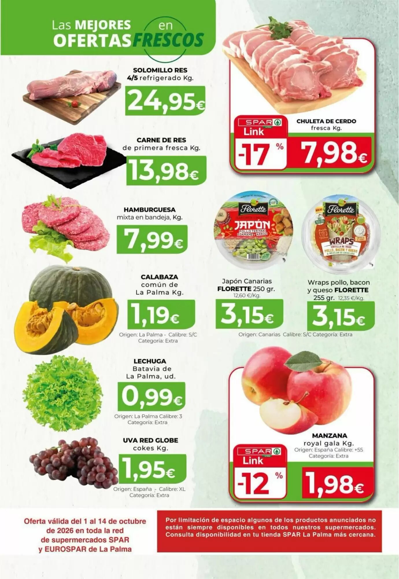 Folleto promocional de Spar La Palma válido desde el 01/10/2026 - Página 16.