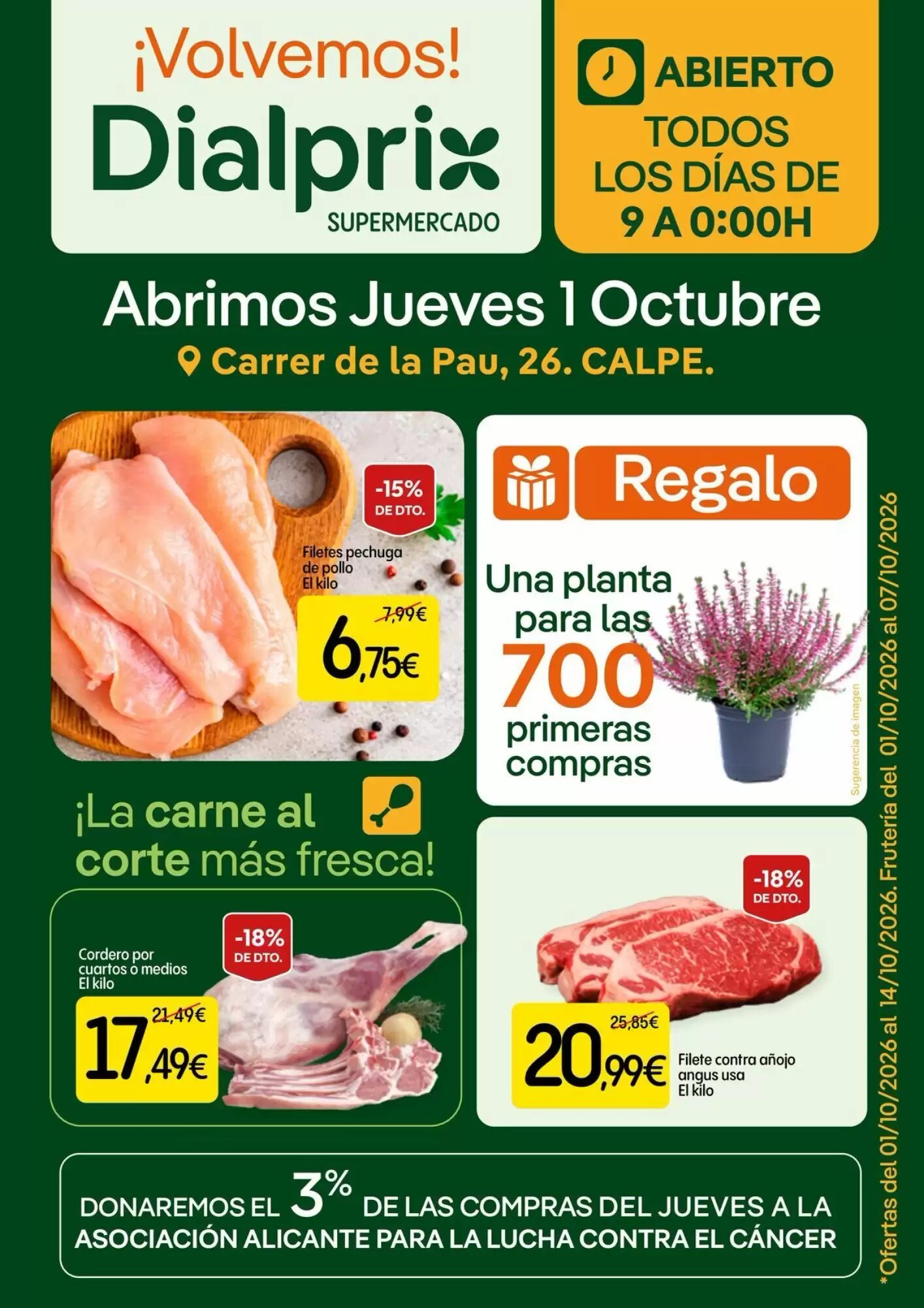 Folleto promocional de Dialprix válido desde el 01/10/2026 - Página 1.