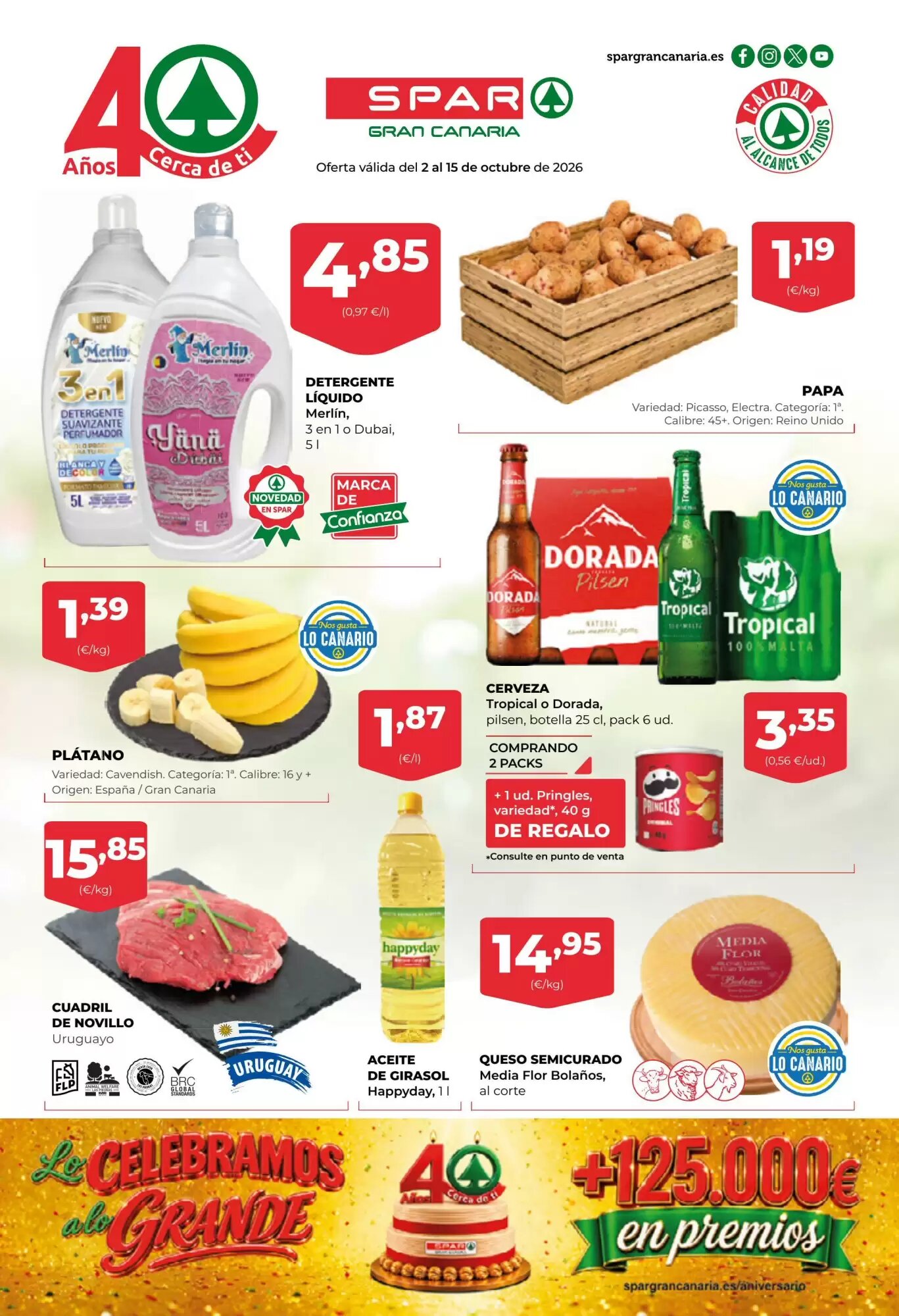Folleto promocional de SPAR Gran Canaria válido desde el 02/10/2026 - Página 1.