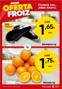 Folleto promocional de FROIZ válido desde el 05/10/2026