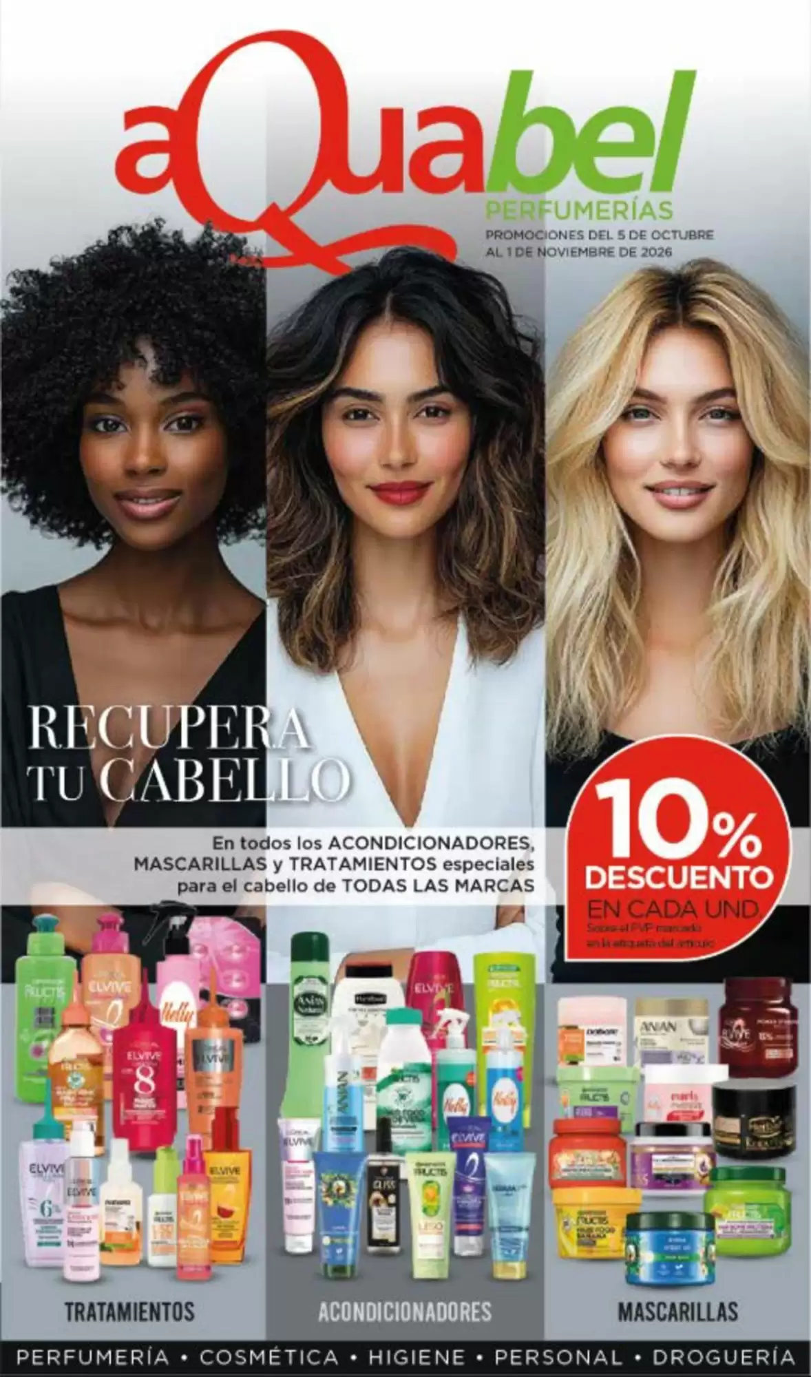 Folleto promocional de Aquabel Perfumerías válido desde el 06/10/2026 - Página 1.