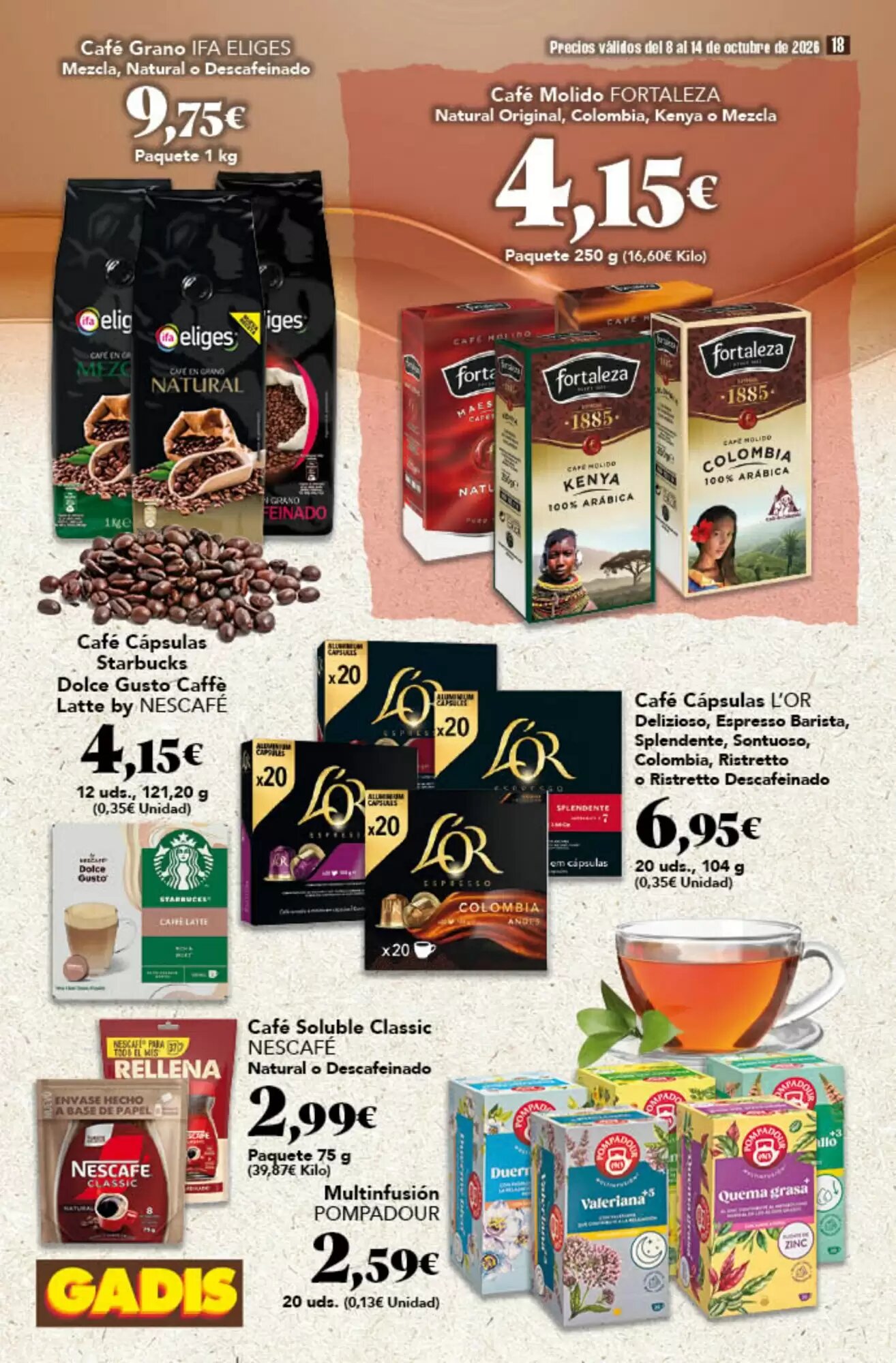 Folleto promocional de Gadis válido desde el 08/10/2026 - Página 18.