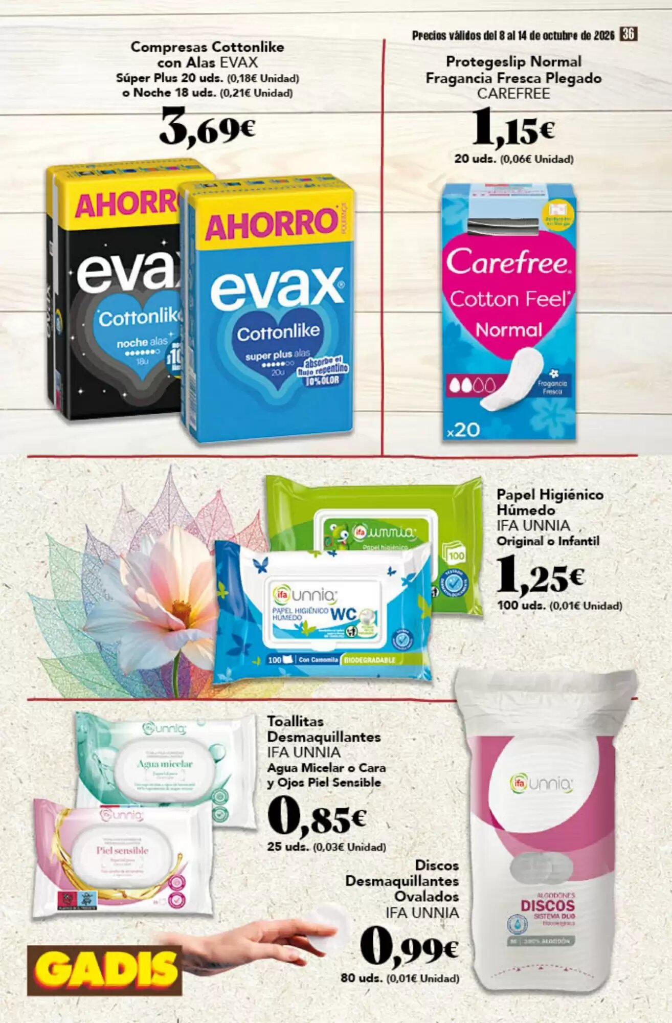 Folleto promocional de Gadis válido desde el 08/10/2026 - Página 36.