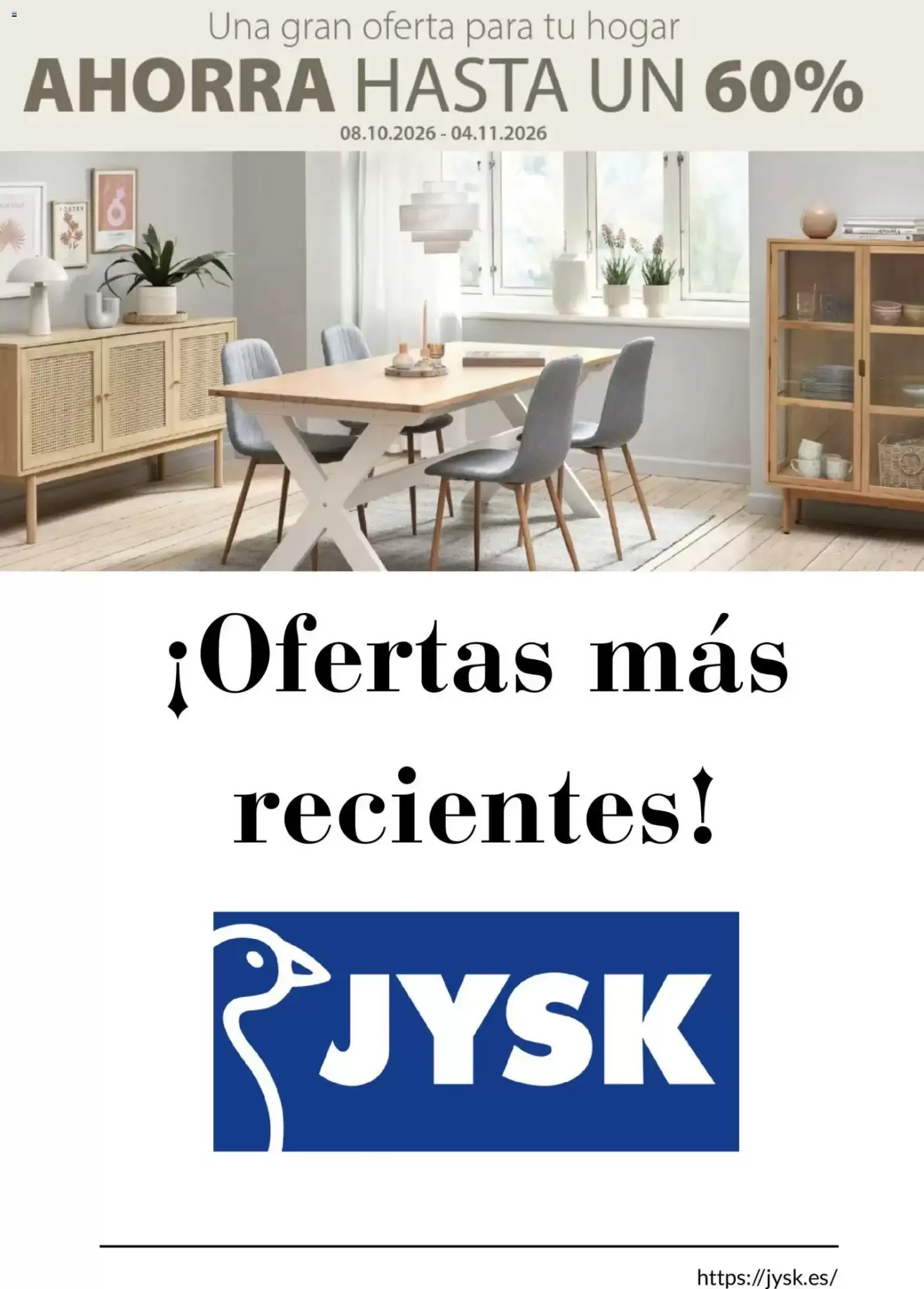Folleto promocional de JYSK válido desde el 08/10/2026 - Página 1.