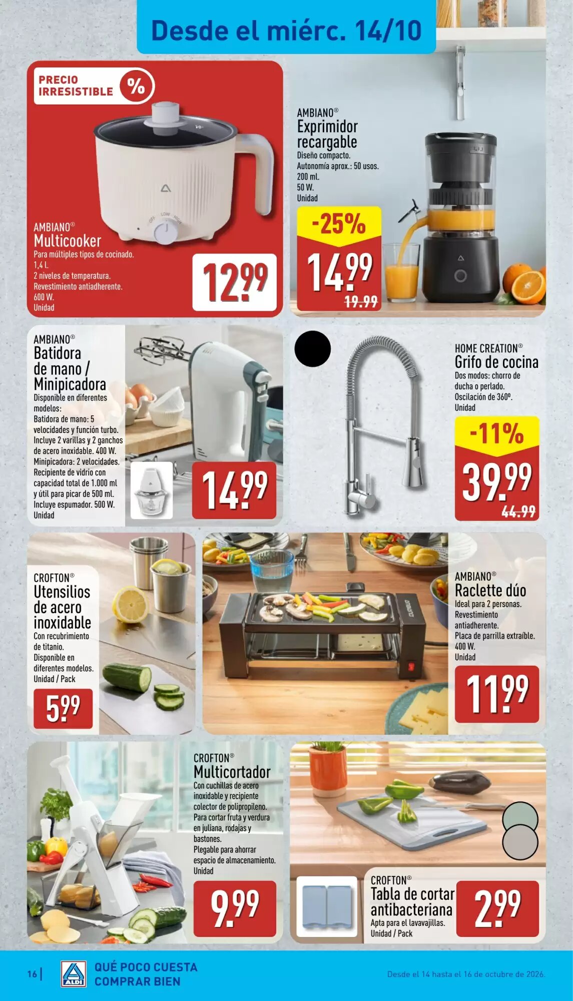 Folleto promocional de ALDI válido desde el 12/10/2026 - Página 16.