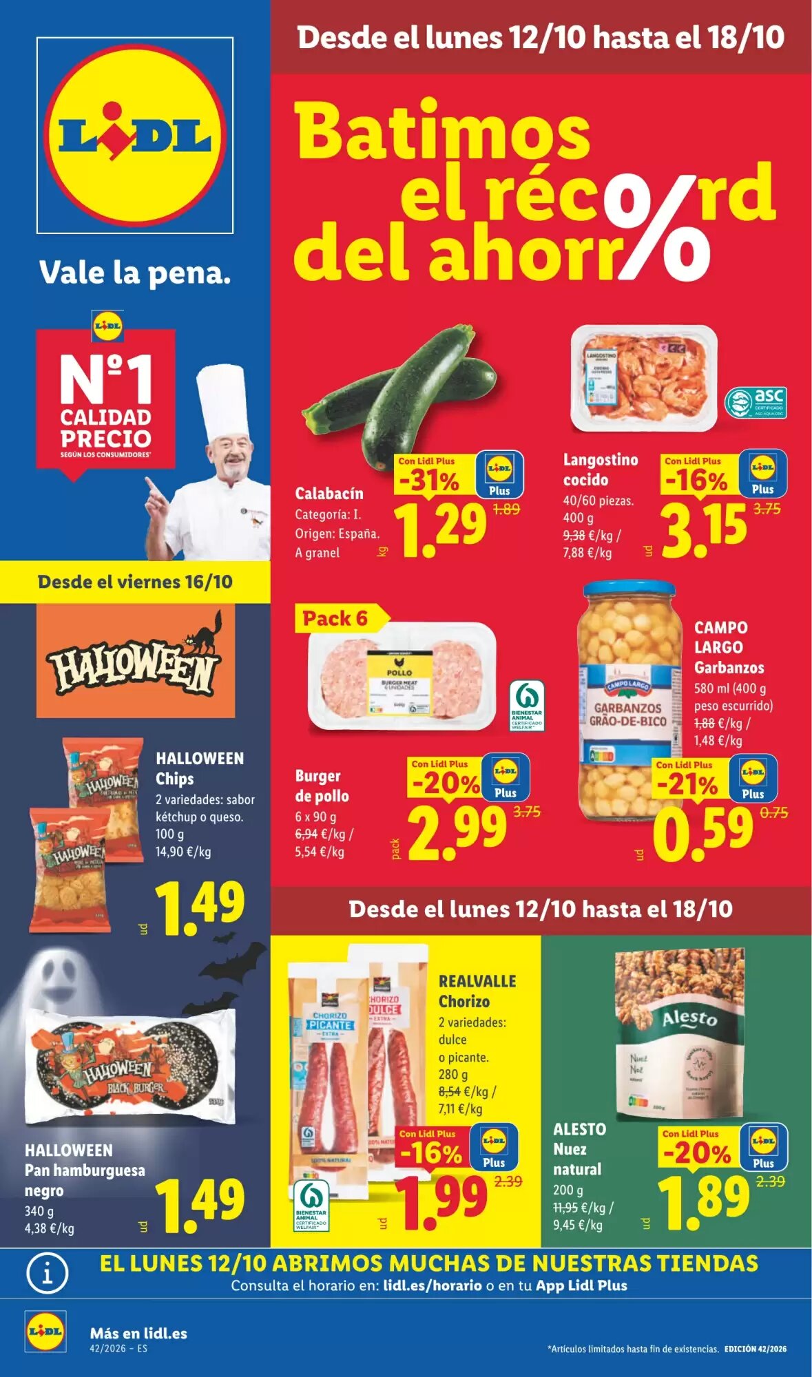Folleto promocional de Lidl válido desde el 12/10/2026 - Página 1.