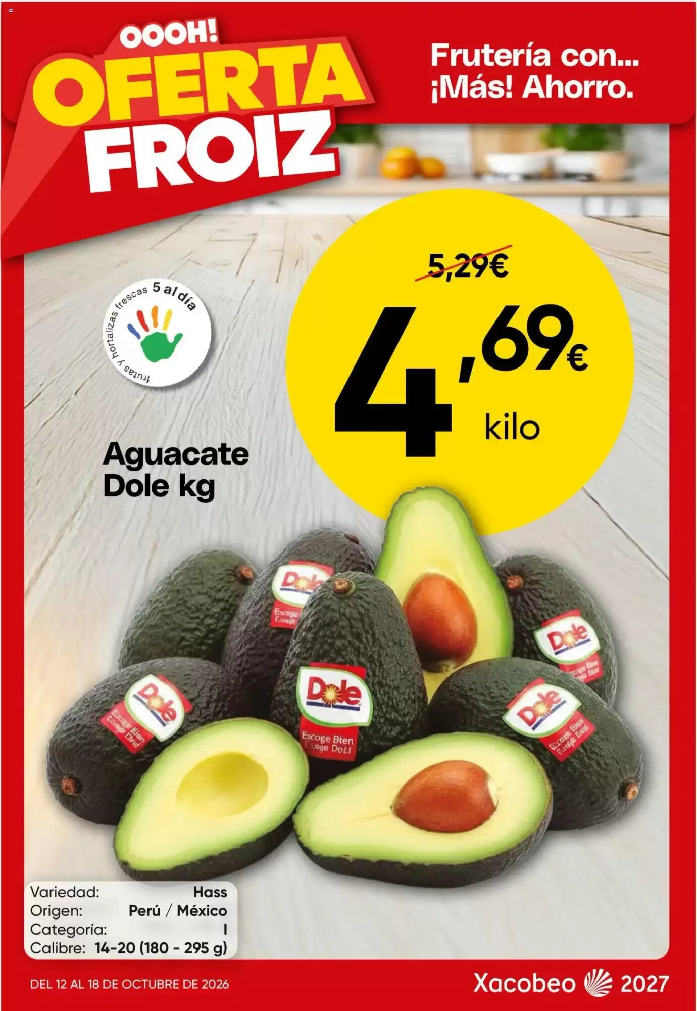 Folleto promocional de FROIZ válido desde el 12/10/2026 - Página 1.