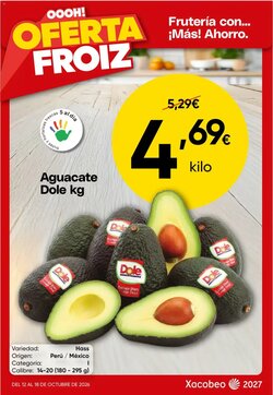 Folleto promocional de FROIZ válido desde el 12/10/2026