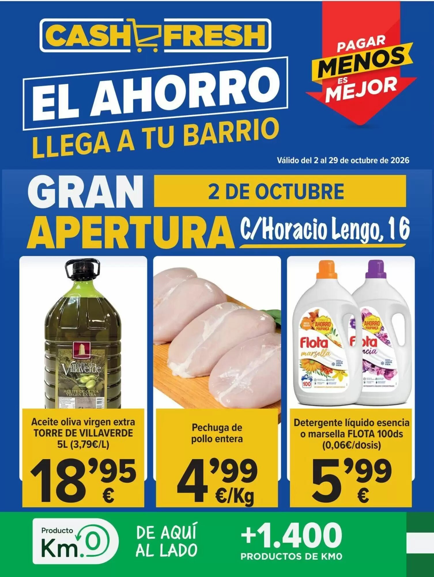 Folleto promocional de Cash Fresh válido desde el 12/10/2026 - Página 1.