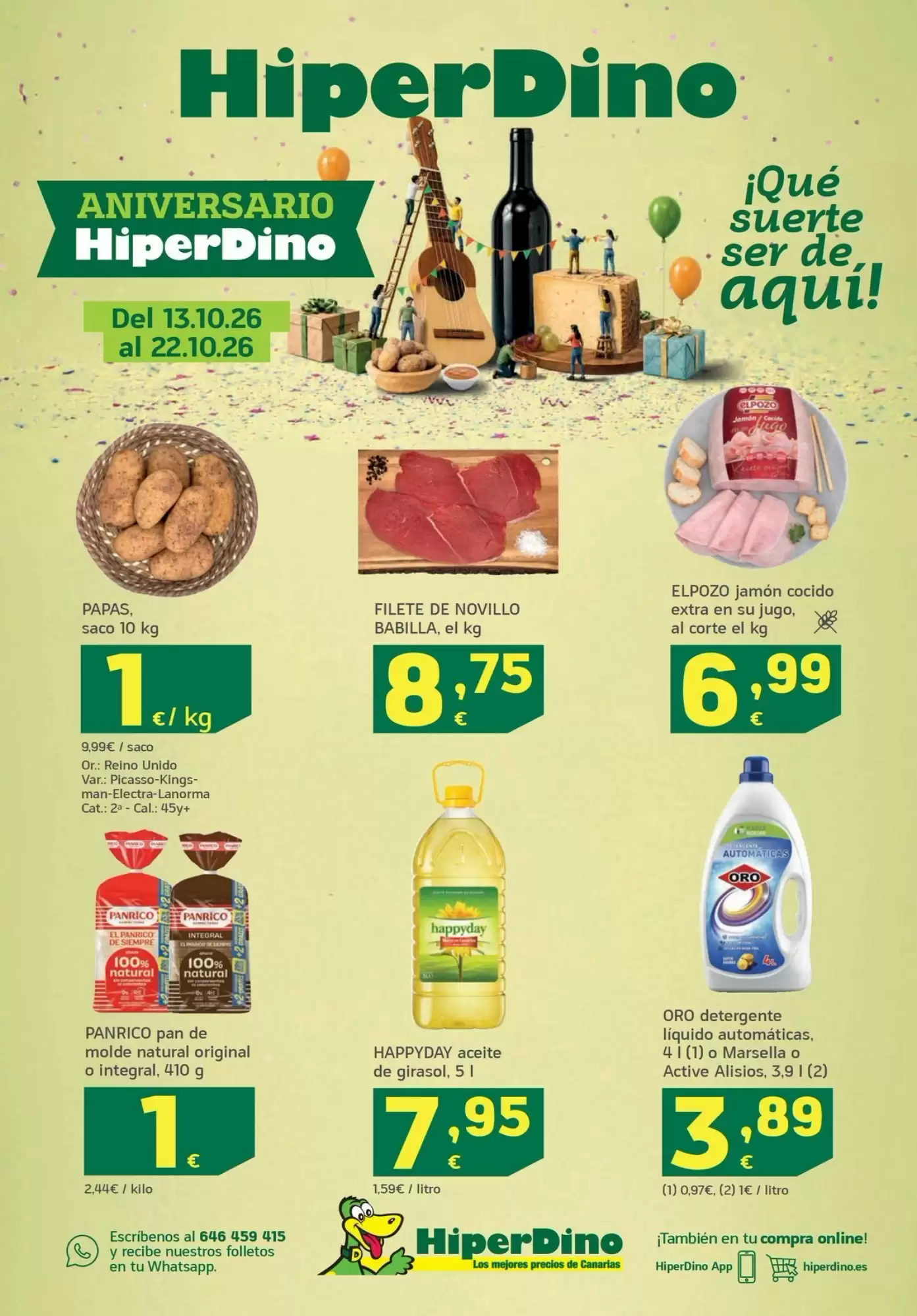 Folleto promocional de HiperDino válido desde el 13/10/2026 - Página 1.