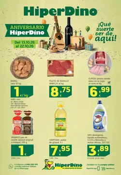 Folleto promocional de HiperDino válido desde el 13/10/2026