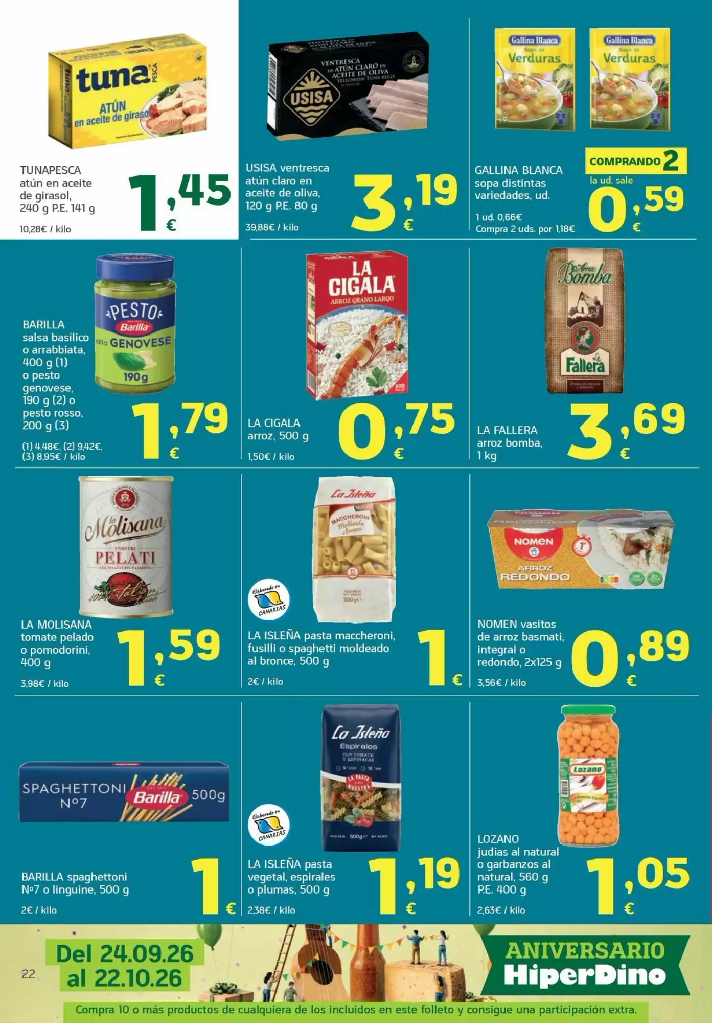 Folleto promocional de HiperDino válido desde el 13/10/2026 - Página 22.