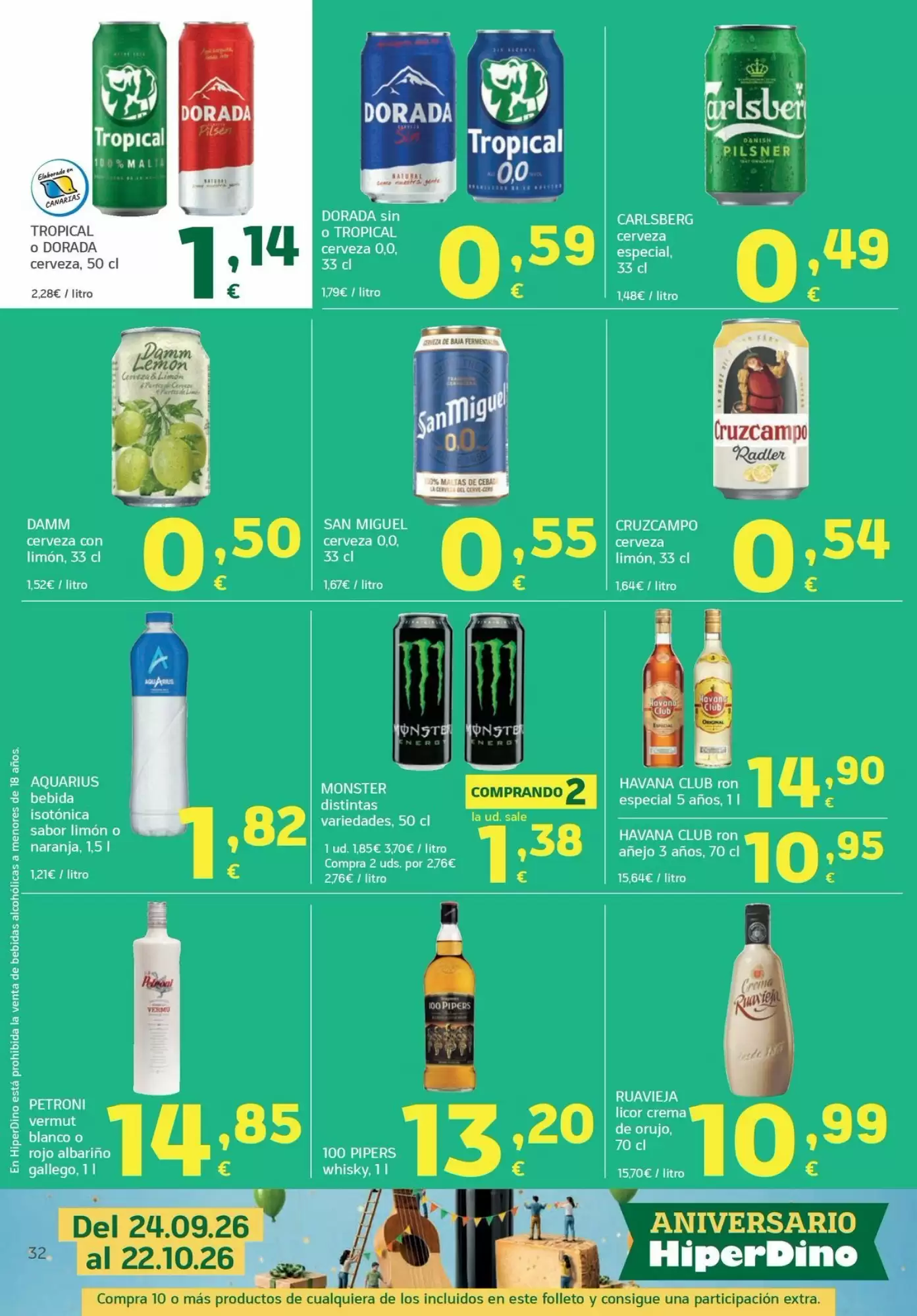 Folleto promocional de HiperDino válido desde el 13/10/2026 - Página 32.