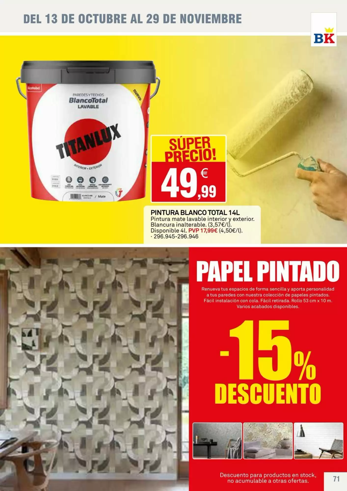 Folleto promocional de Bricoking válido desde el 13/10/2026 - Página 71.