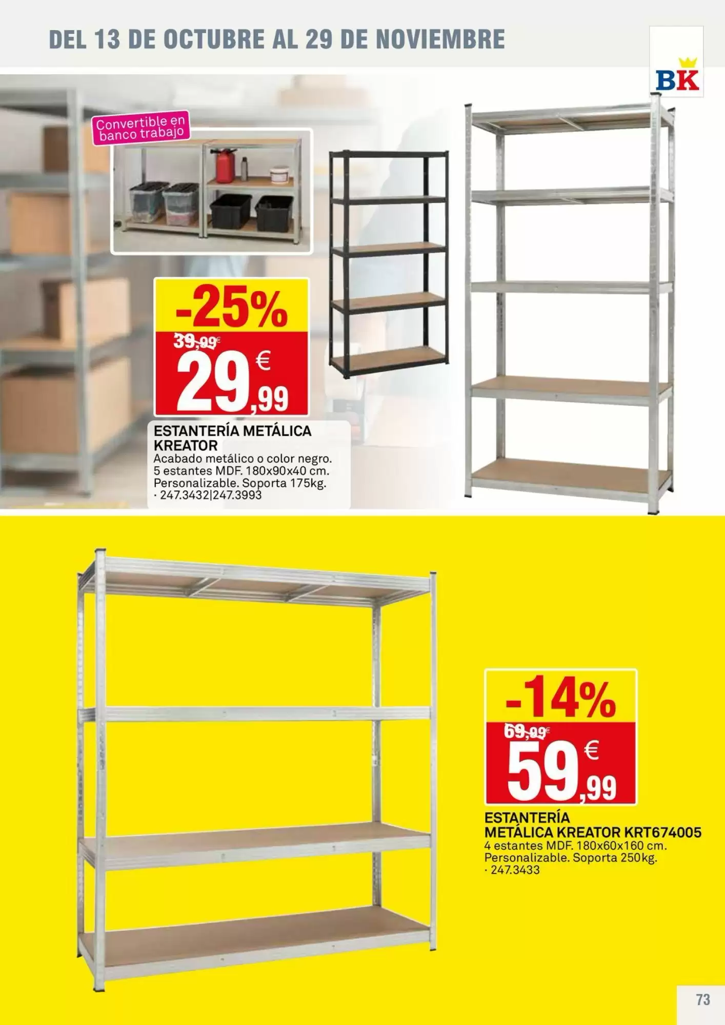 Folleto promocional de Bricoking válido desde el 13/10/2026 - Página 73.