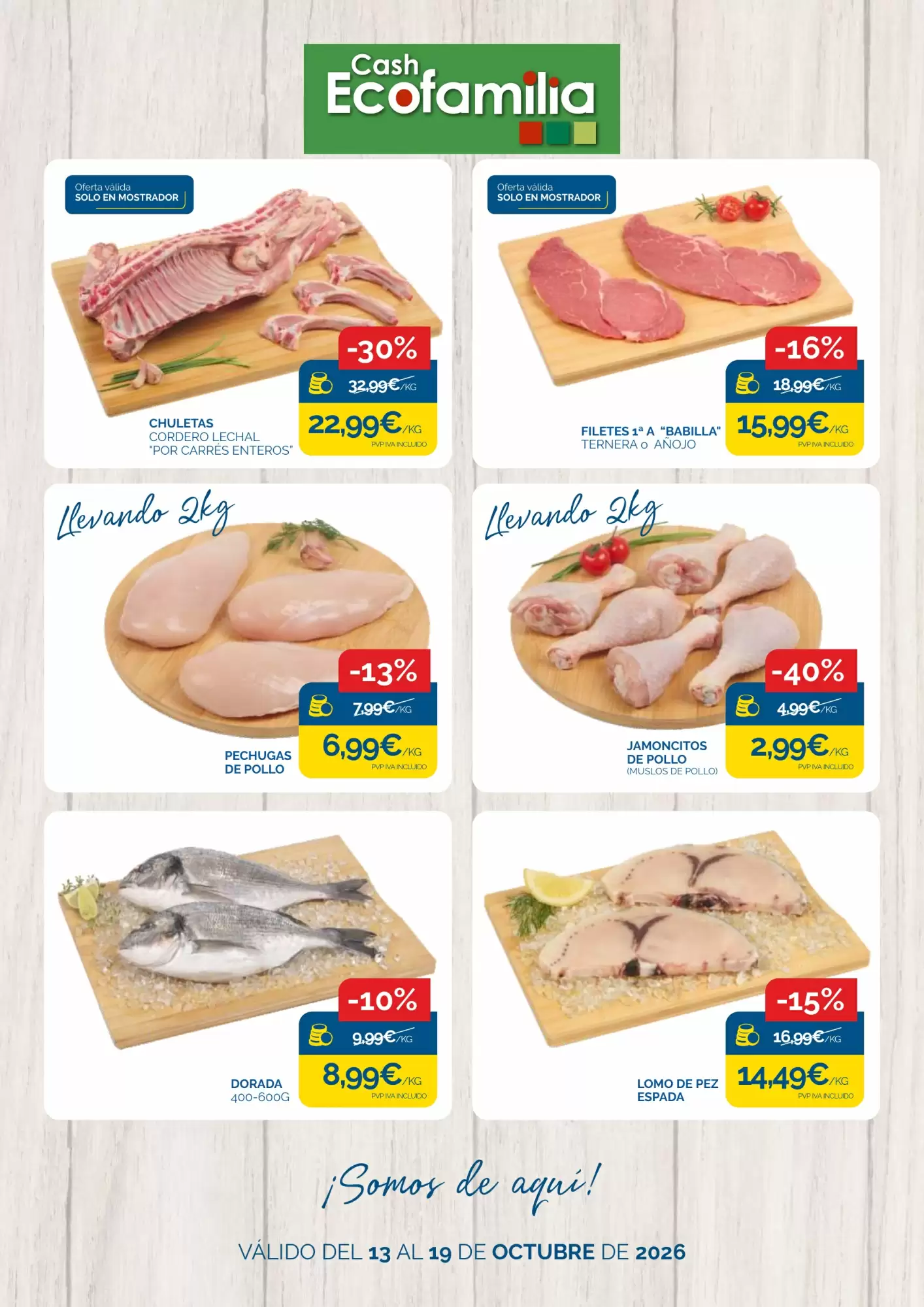 Folleto promocional de Cash Ecofamilia válido desde el 13/10/2026 - Página 1.