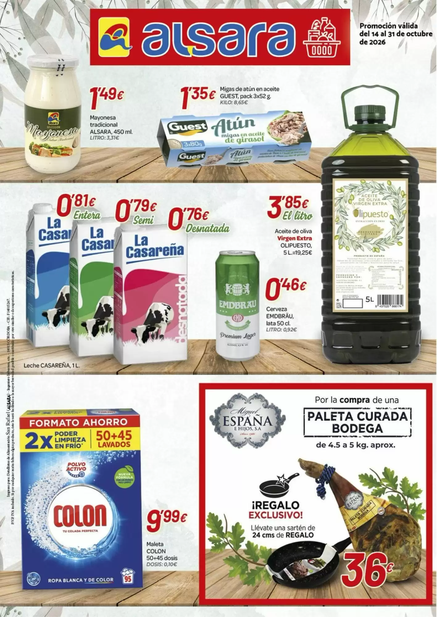 Folleto promocional de Alsara Supermercados válido desde el 14/10/2026 - Página 1.