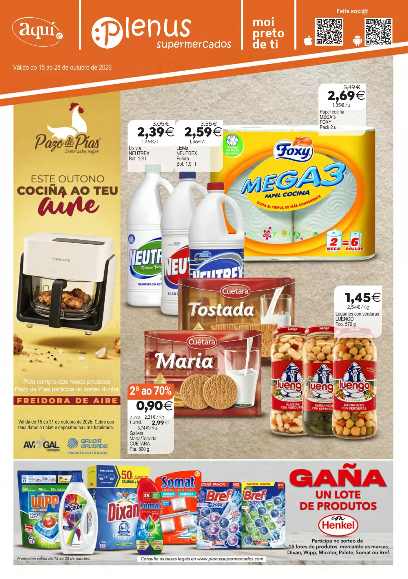 Folleto promocional de Plenus Supermercados válido desde el 15/10/2026 - Página 1.