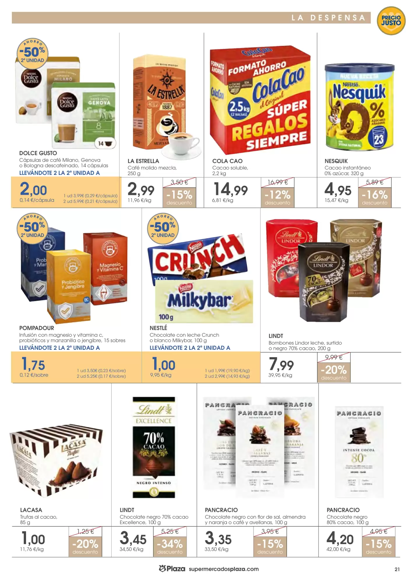 Folleto promocional de Supermercados Plaza válido desde el 15/10/2026 - Página 21.