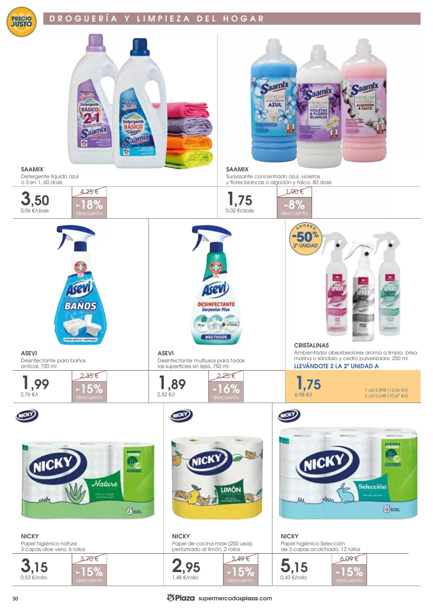 Folleto promocional de Supermercados Plaza válido desde el 15/10/2026 - Página 30.
